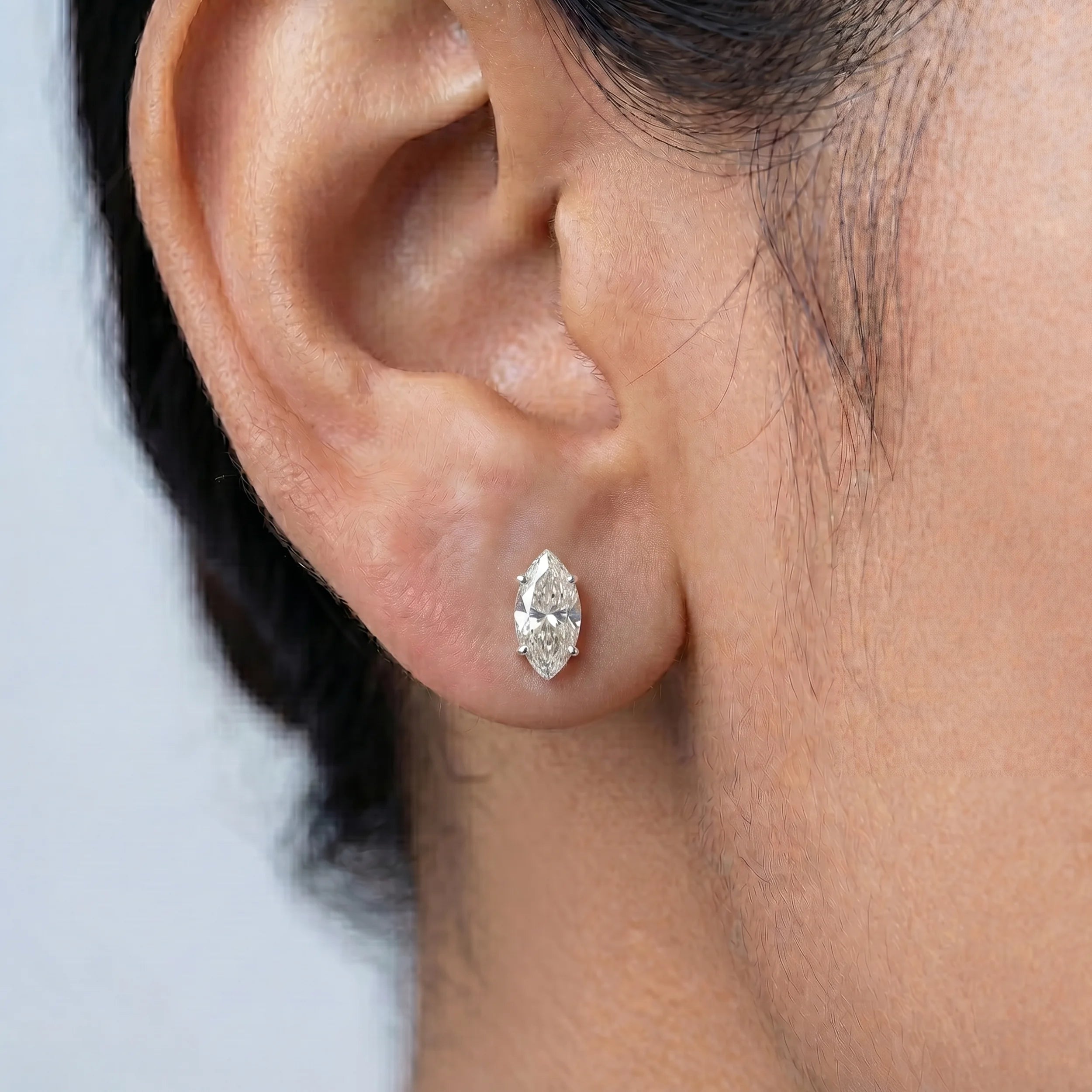 Marquise Lab Diamond Stud