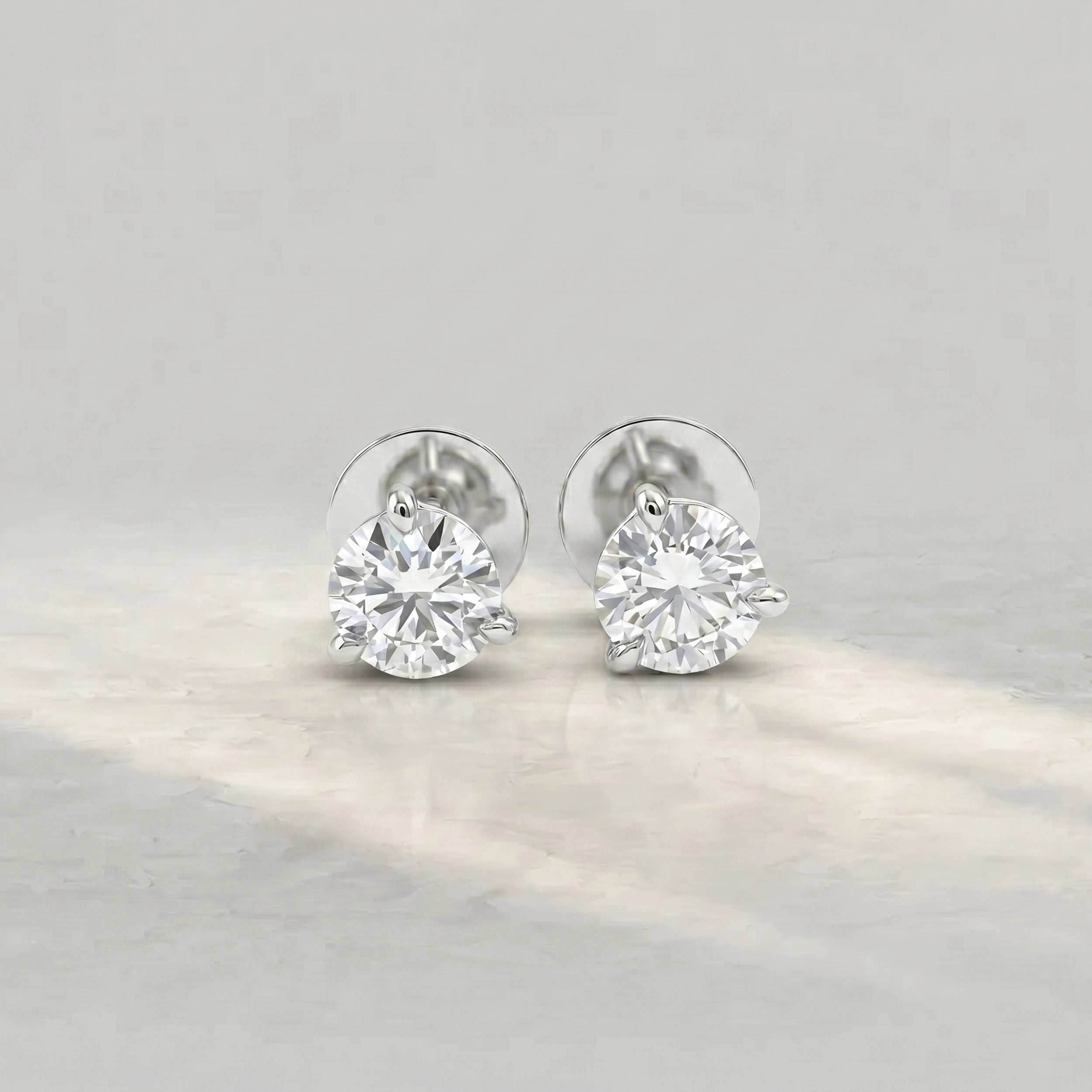 Martini Set Round Lab Diamond Earrings