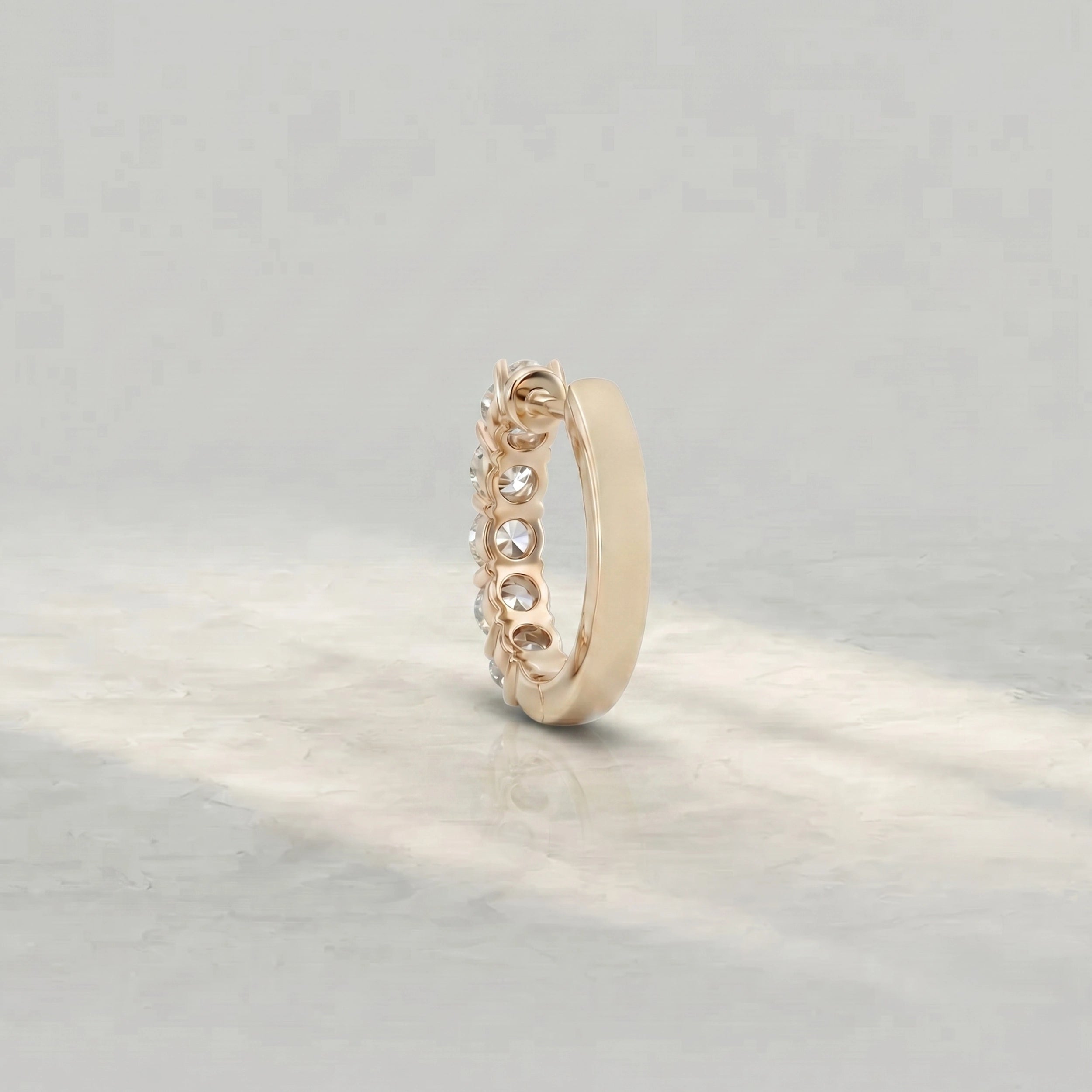 Round Diamond Men's Hoop Earrings