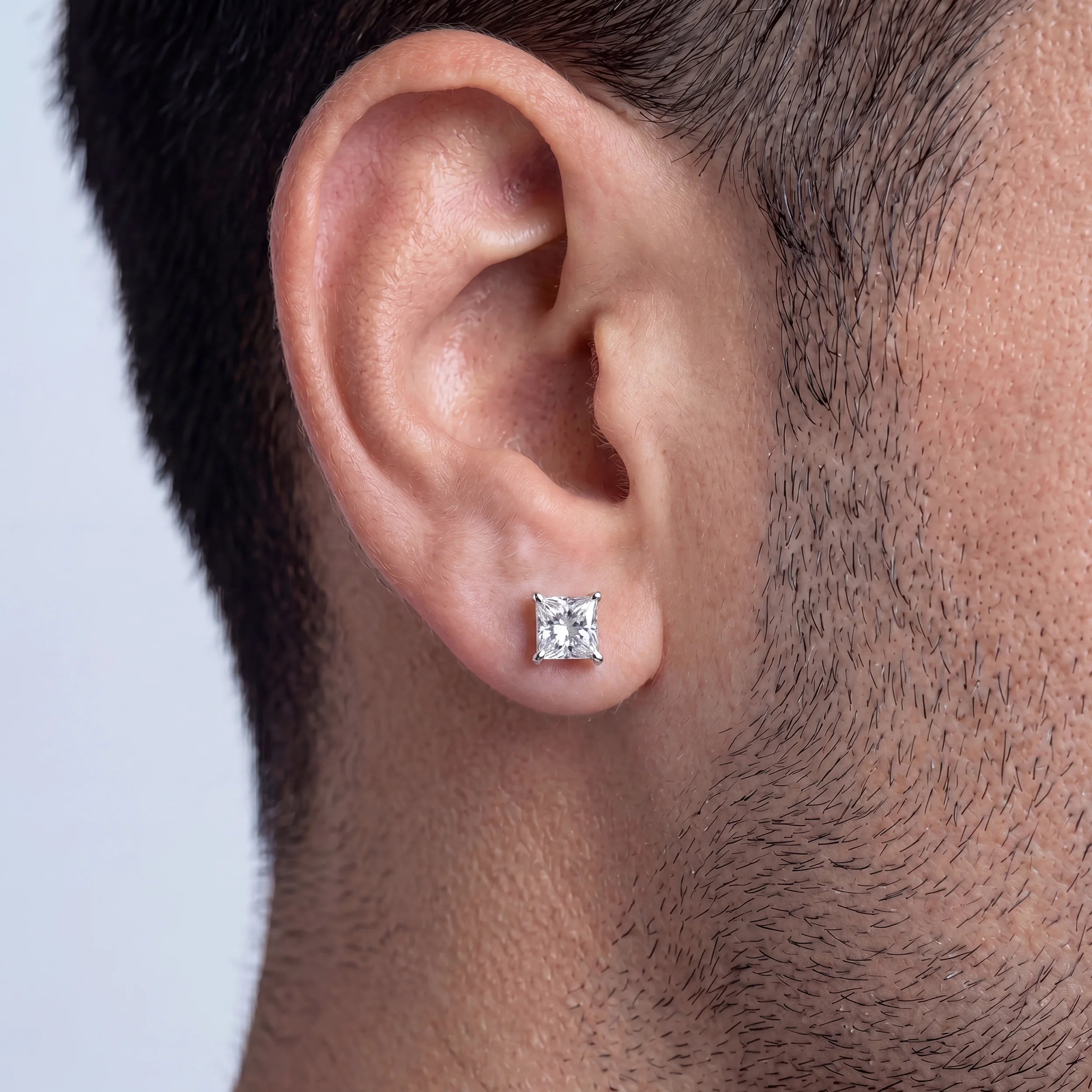 Princess Lab Grown Diamond Men's Stud