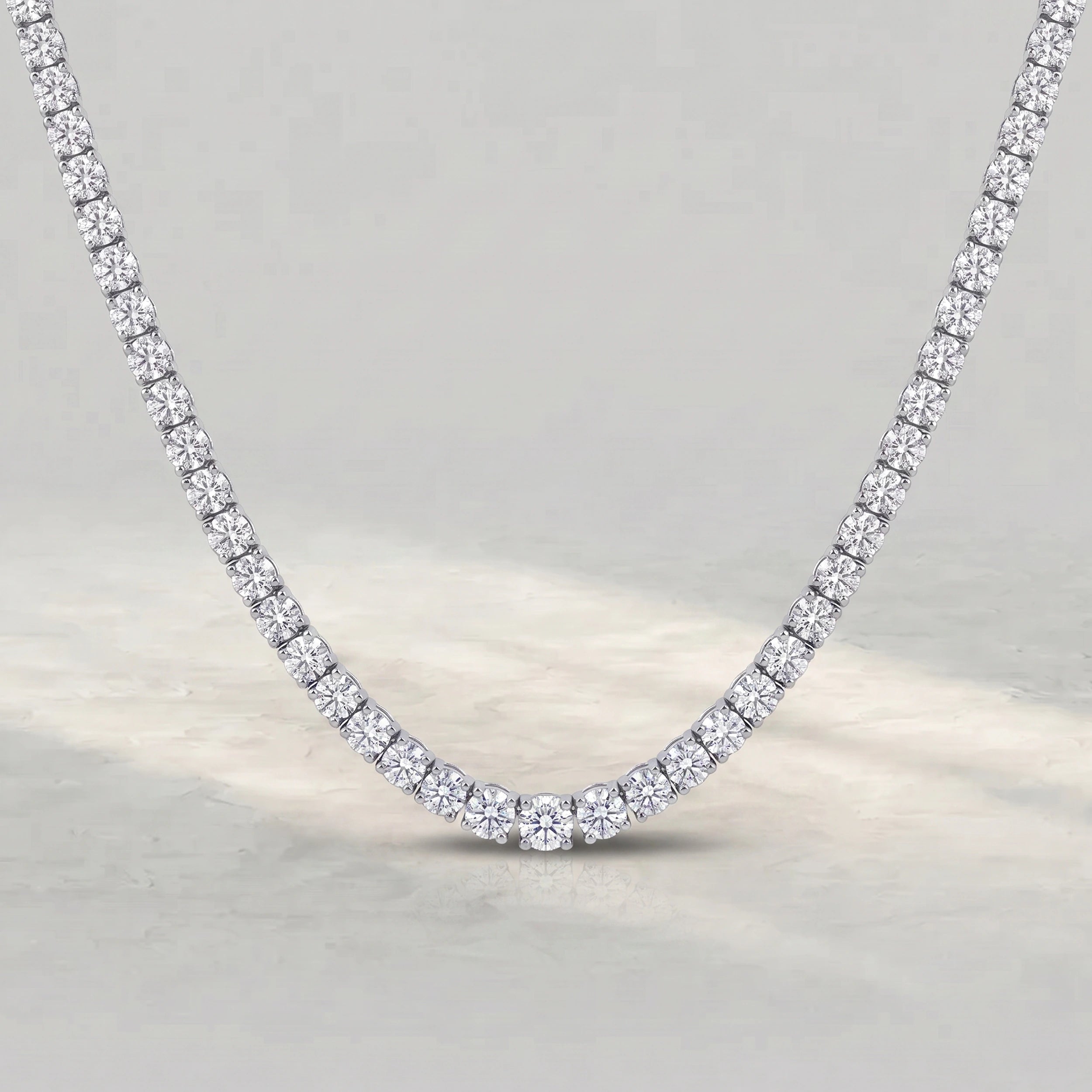 Round Lab Diamond Tennis Men's Necklace