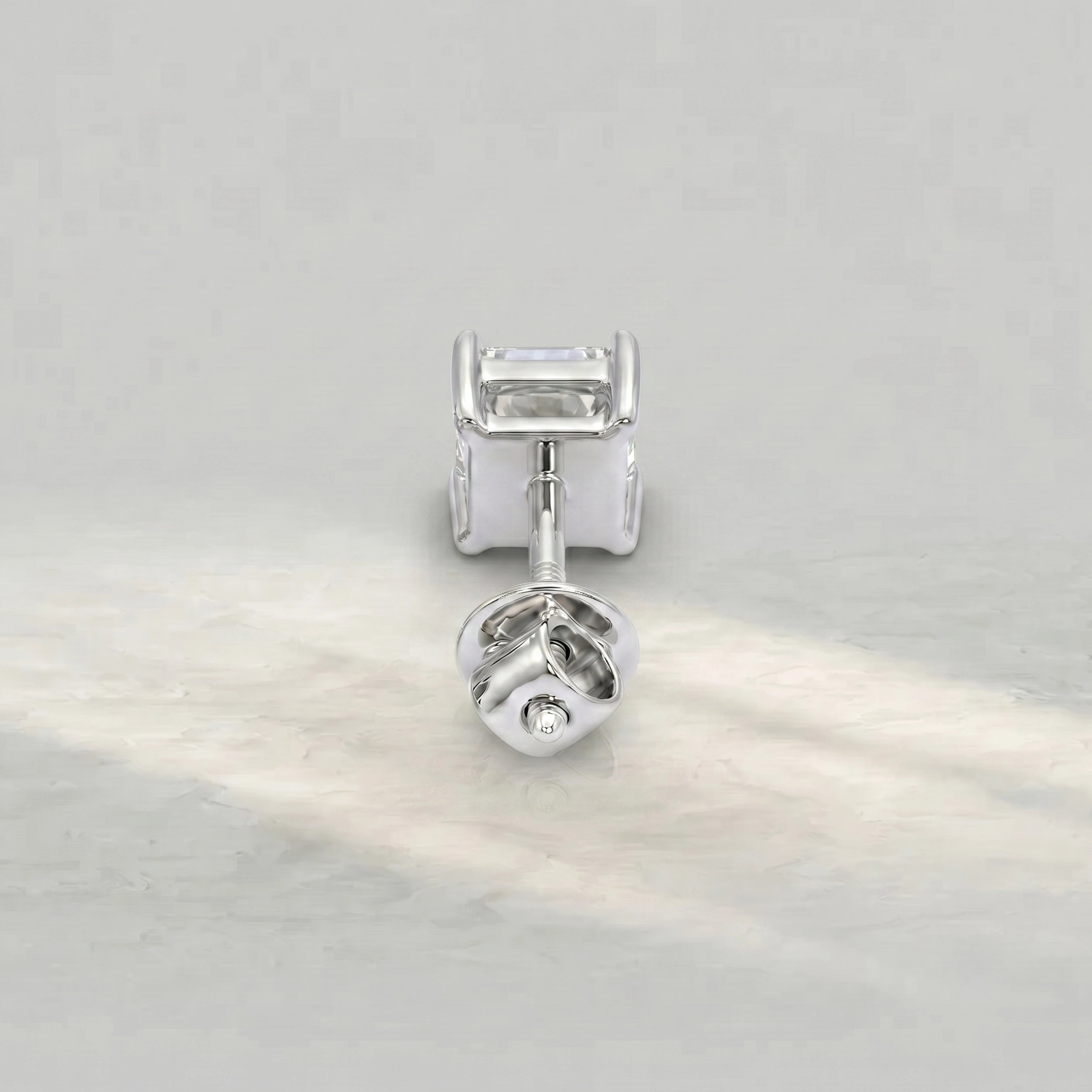 Princess Lab Grown Diamond Men's Stud Earrings