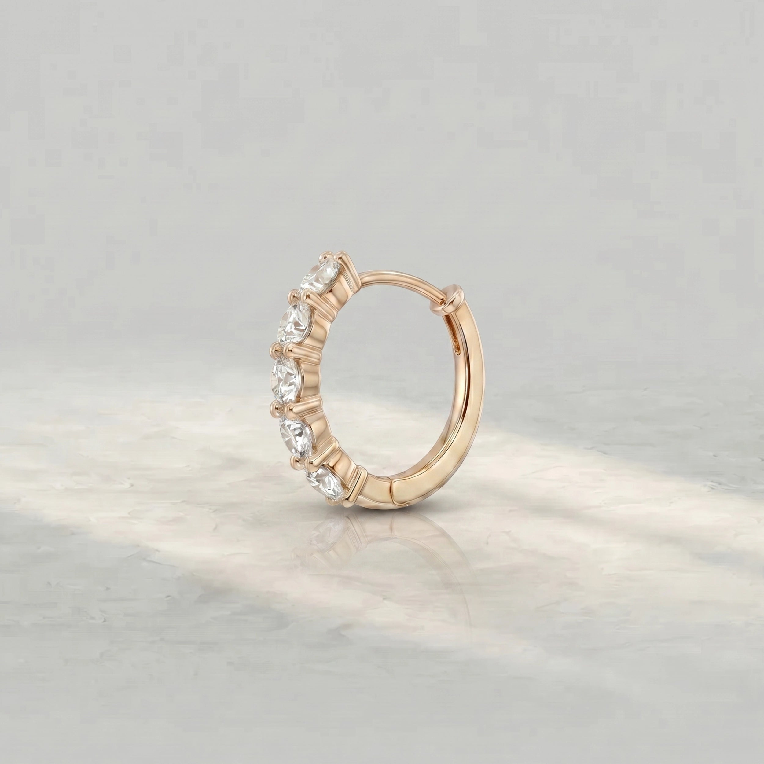 Round Diamond Men's Hoop Earrings