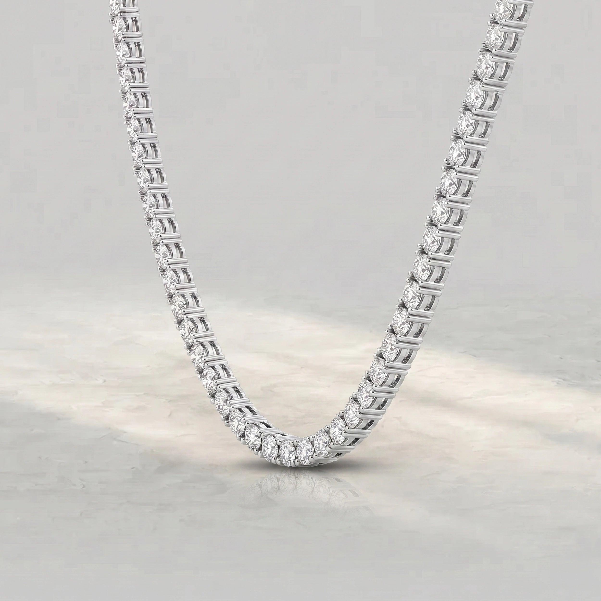 Round Lab Diamond Tennis Men's Necklace