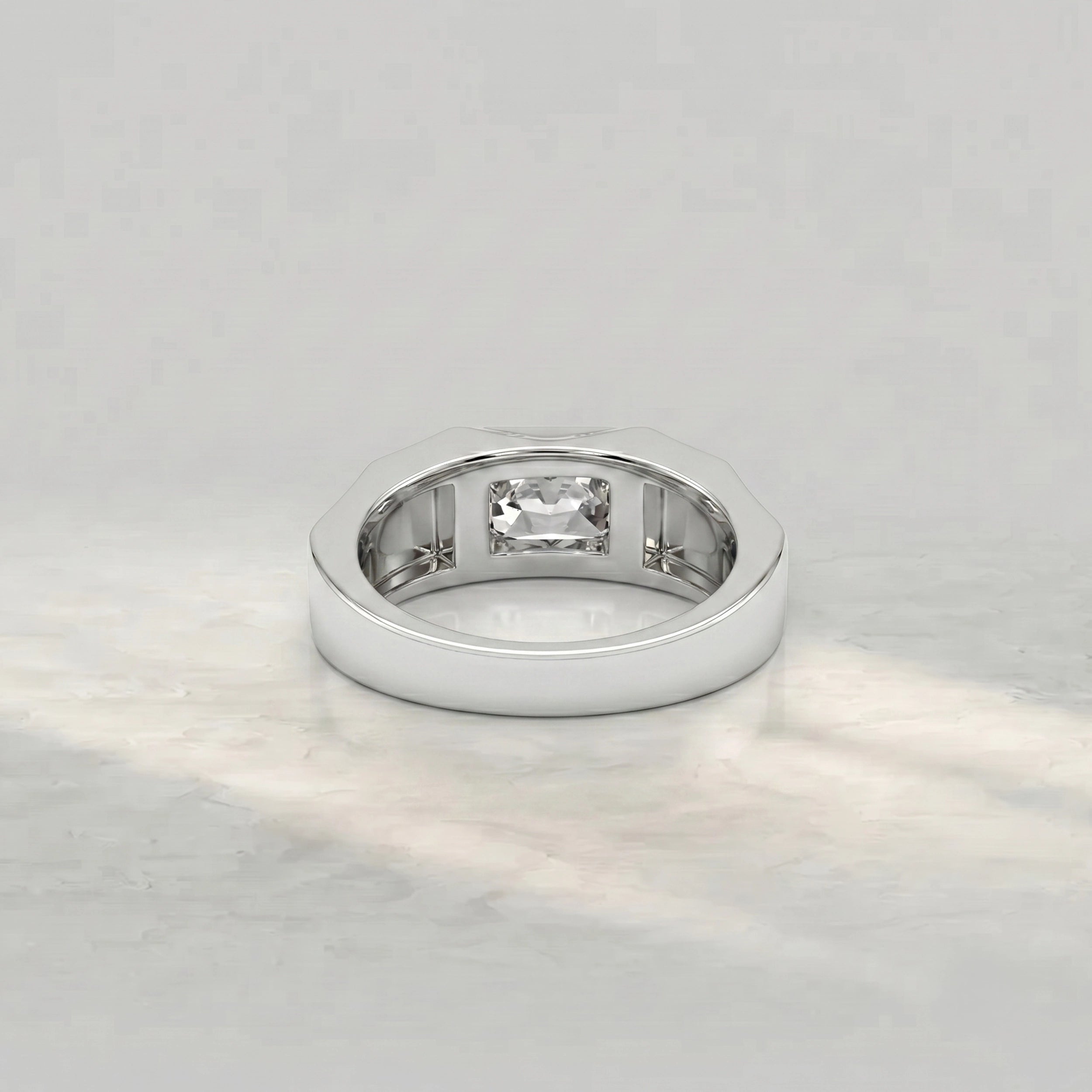 East West Radiant Cut Men's Wedding Band