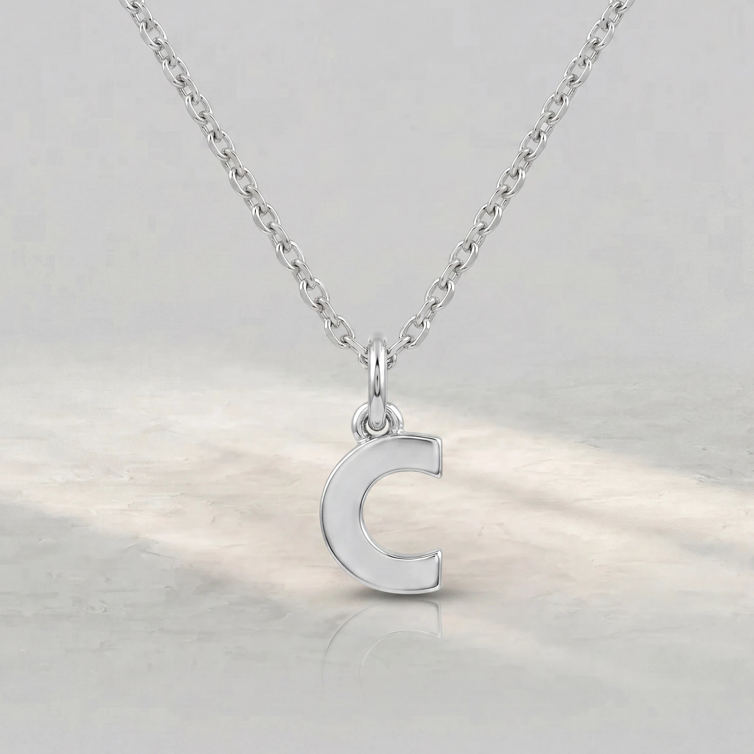 C Letter Lab Diamond Pendant