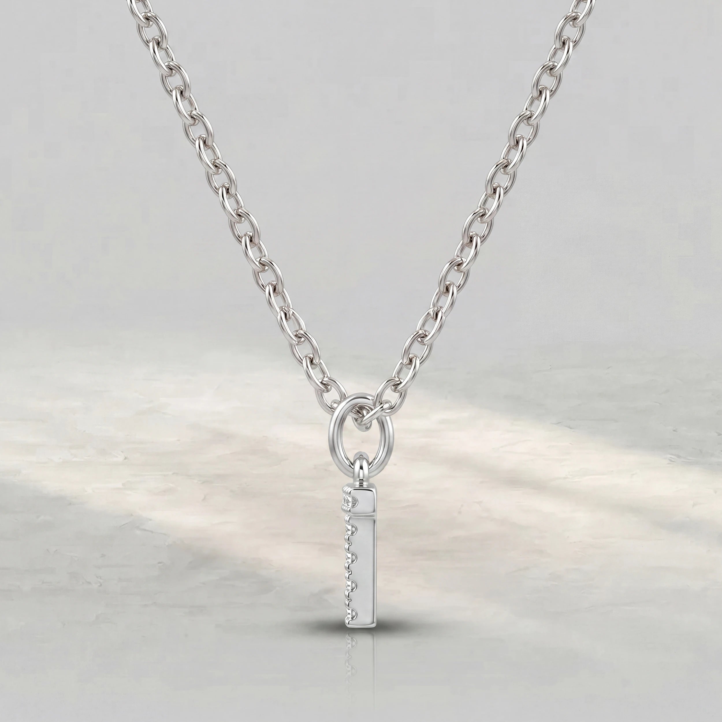 Initial Letter T Round Diamond Pendant