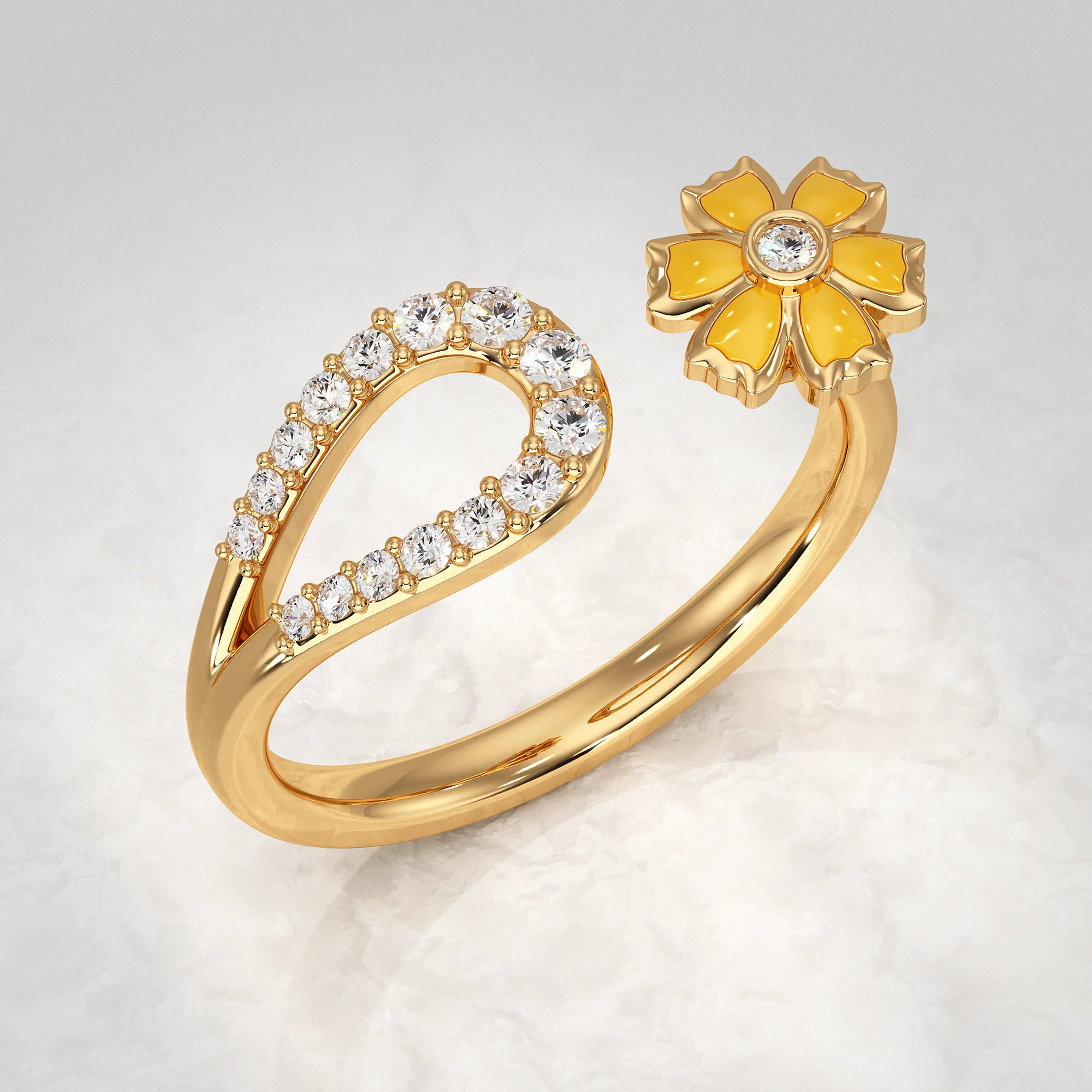 Yellow-Gold-Ring-with-Open-Cuff-Band