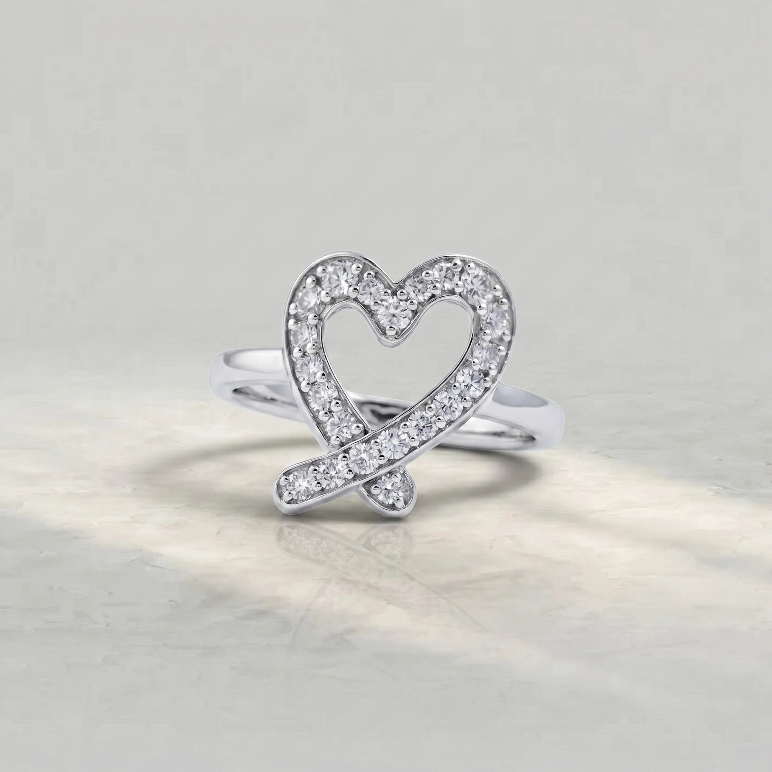 Heart Cut Lab Diamond Open Ring