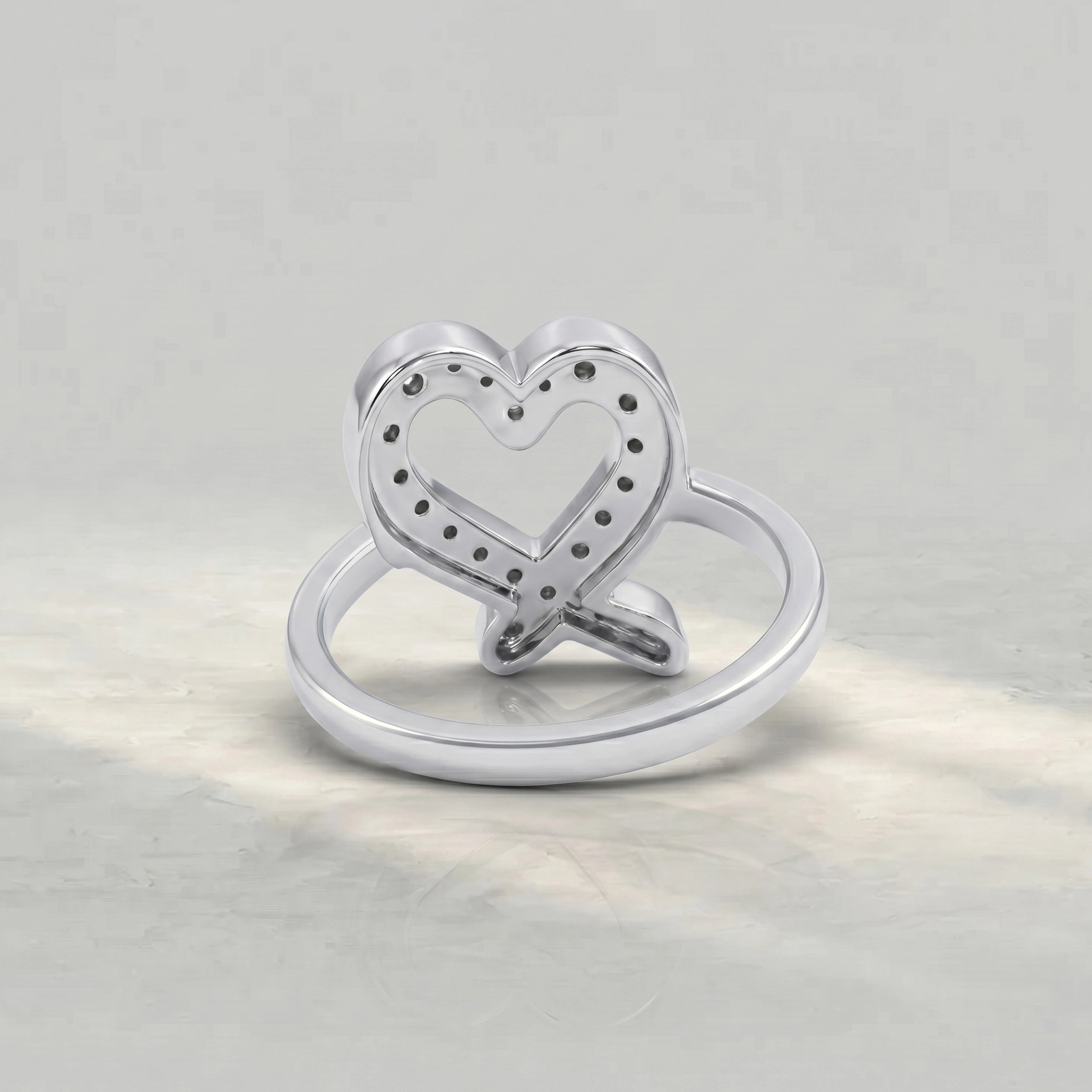Heart Cut Lab Diamond Open Ring