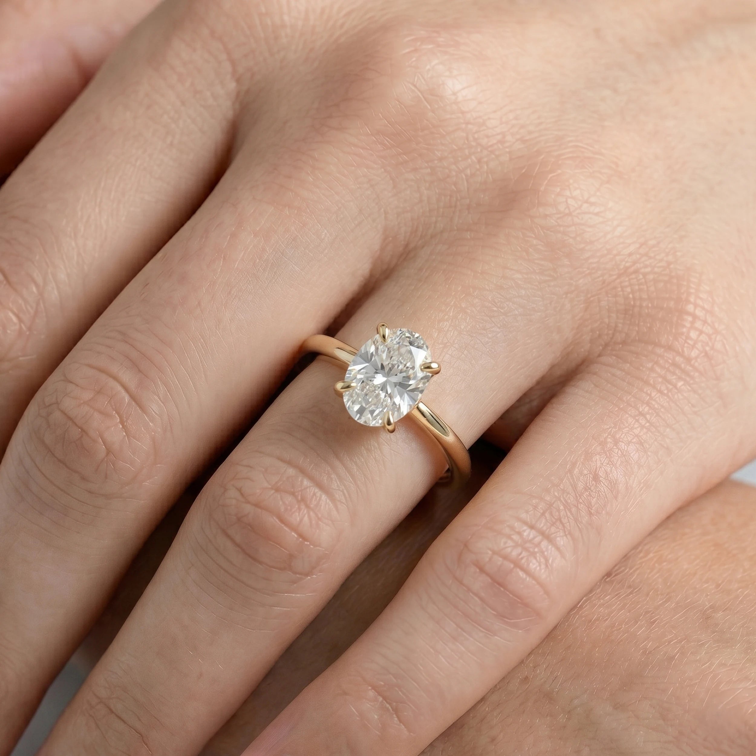 Oval Cut Solitaire Diamond Engagement Ring
