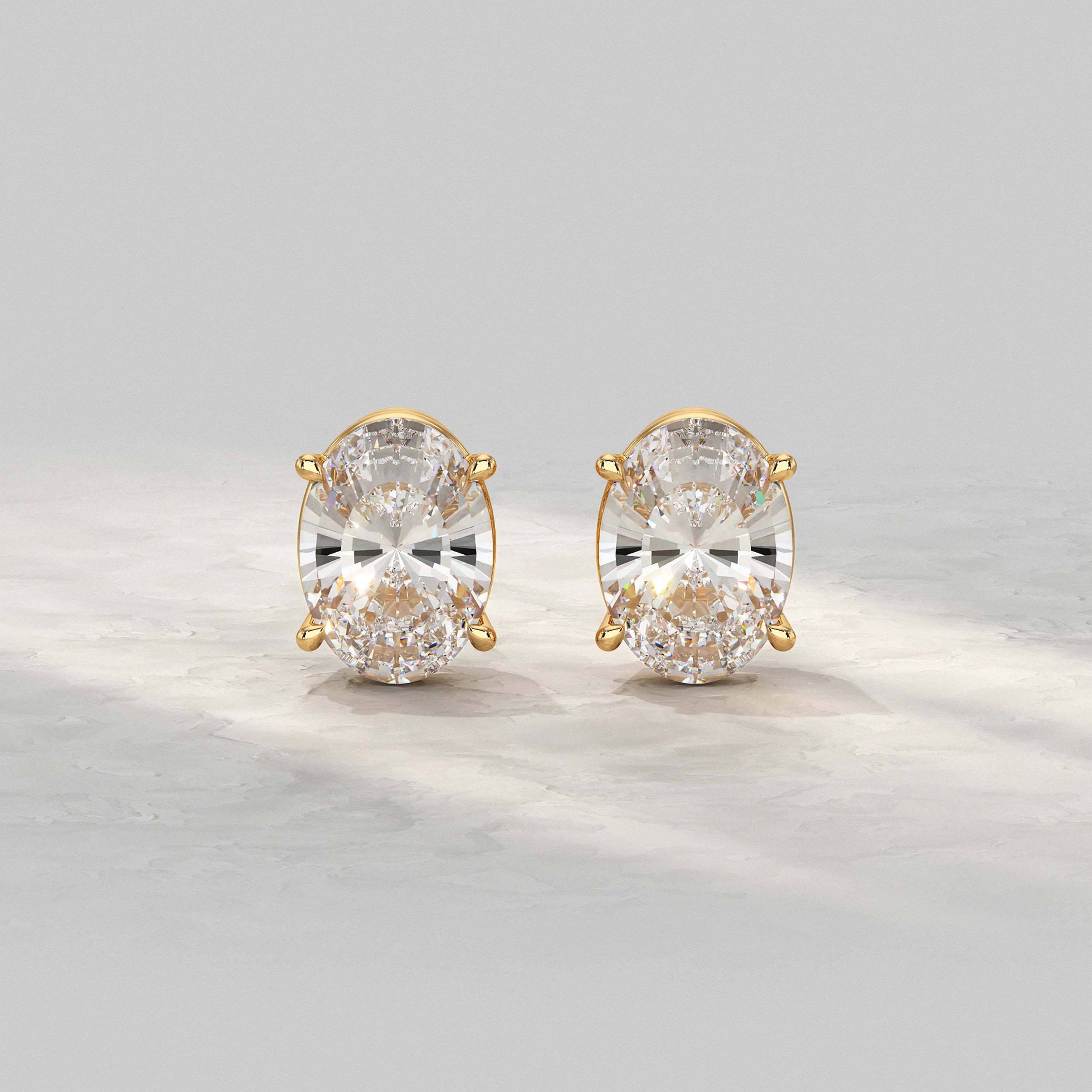 Oval Lab Diamond Stud Earrings