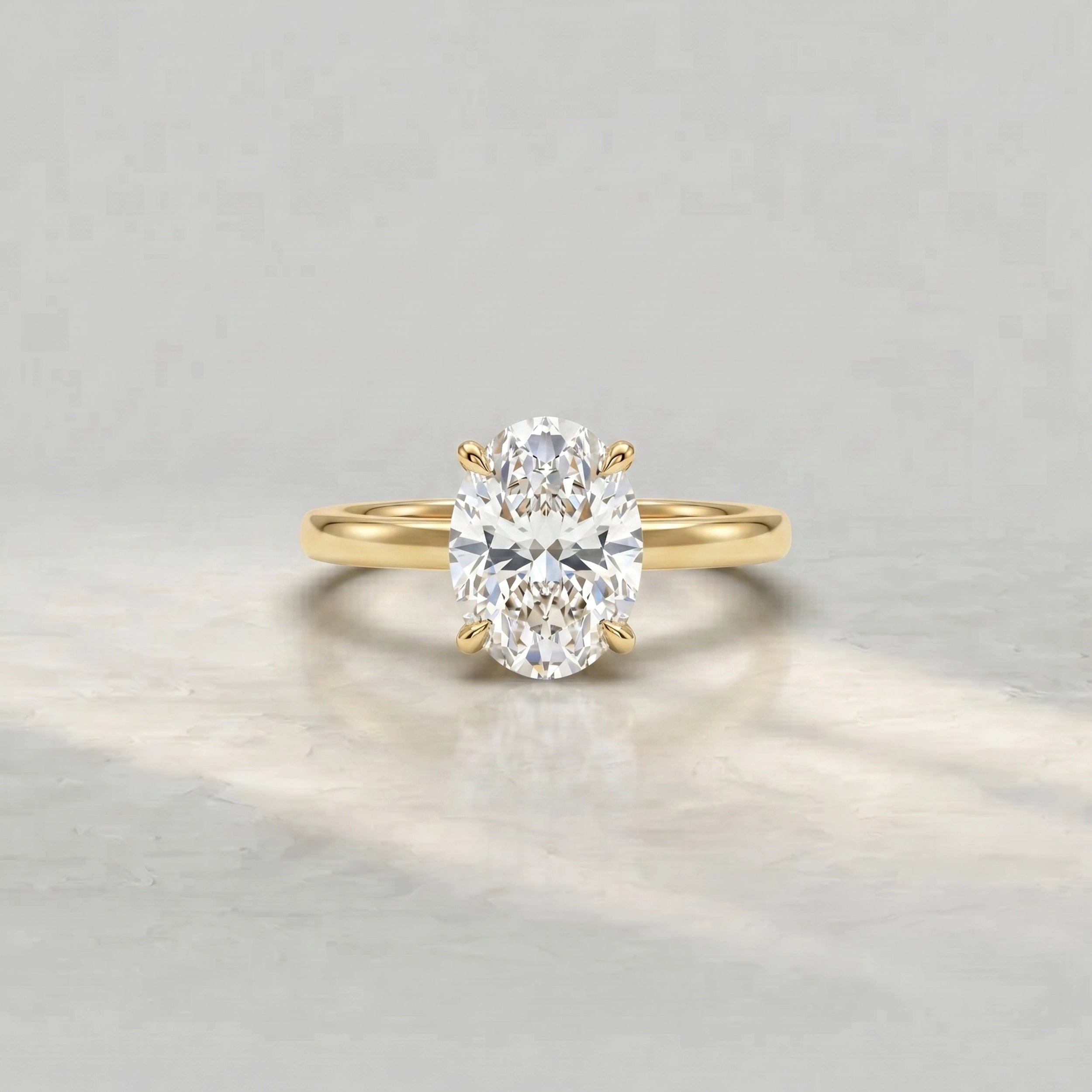 Oval Cut Solitaire Diamond Engagement Ring
