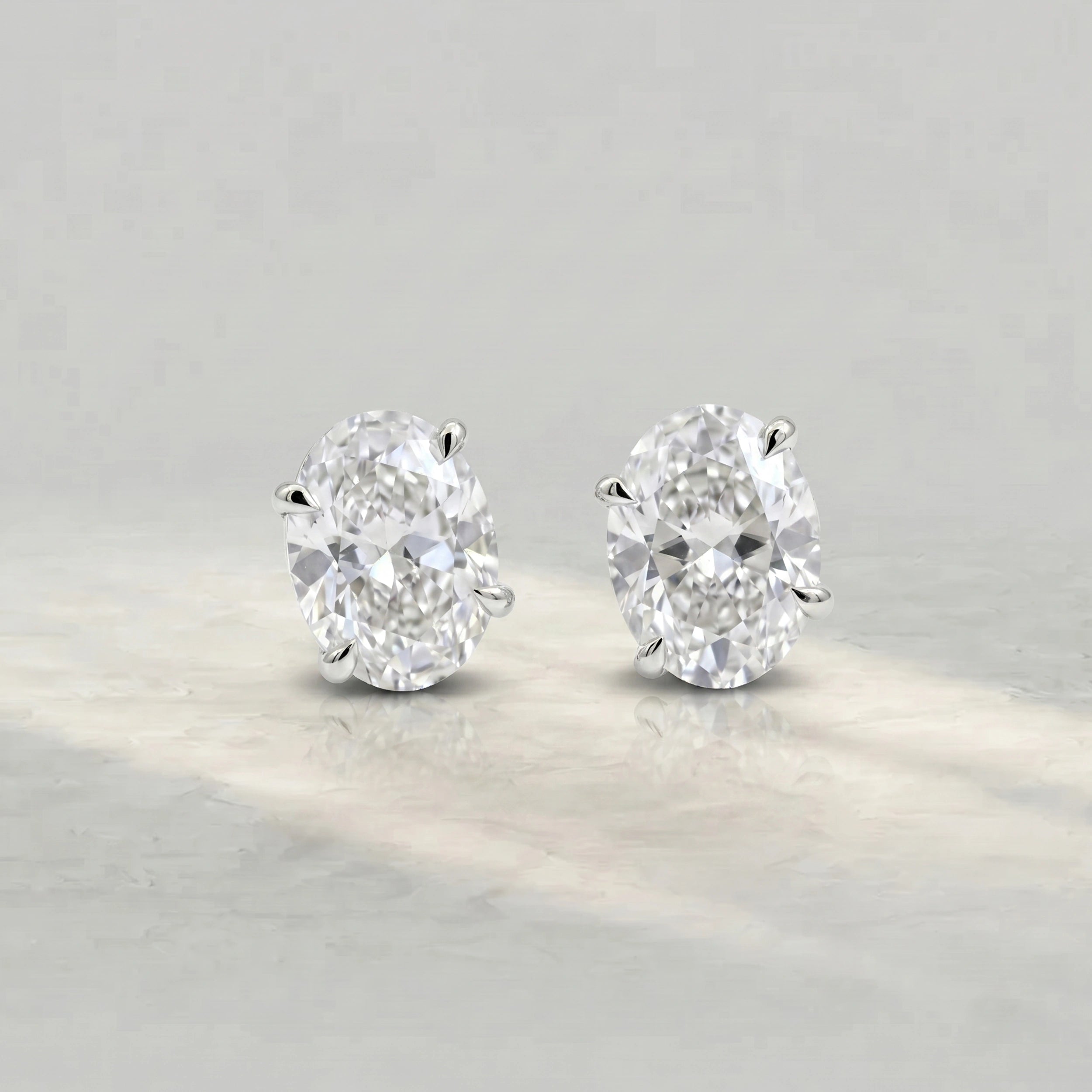 Oval Lab Diamond Stud Earrings Earrings