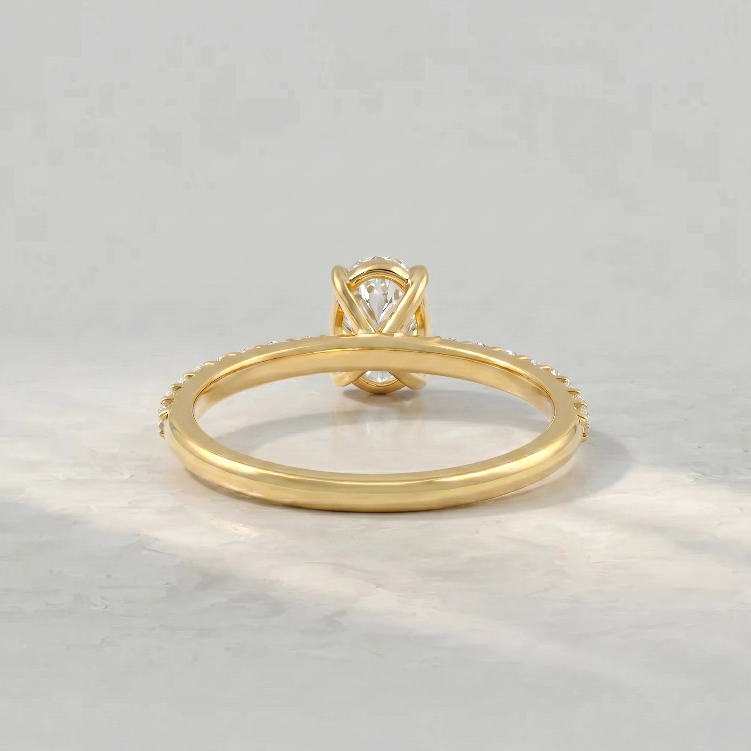 Oval Cut Diamond Solitaire Accent Ring