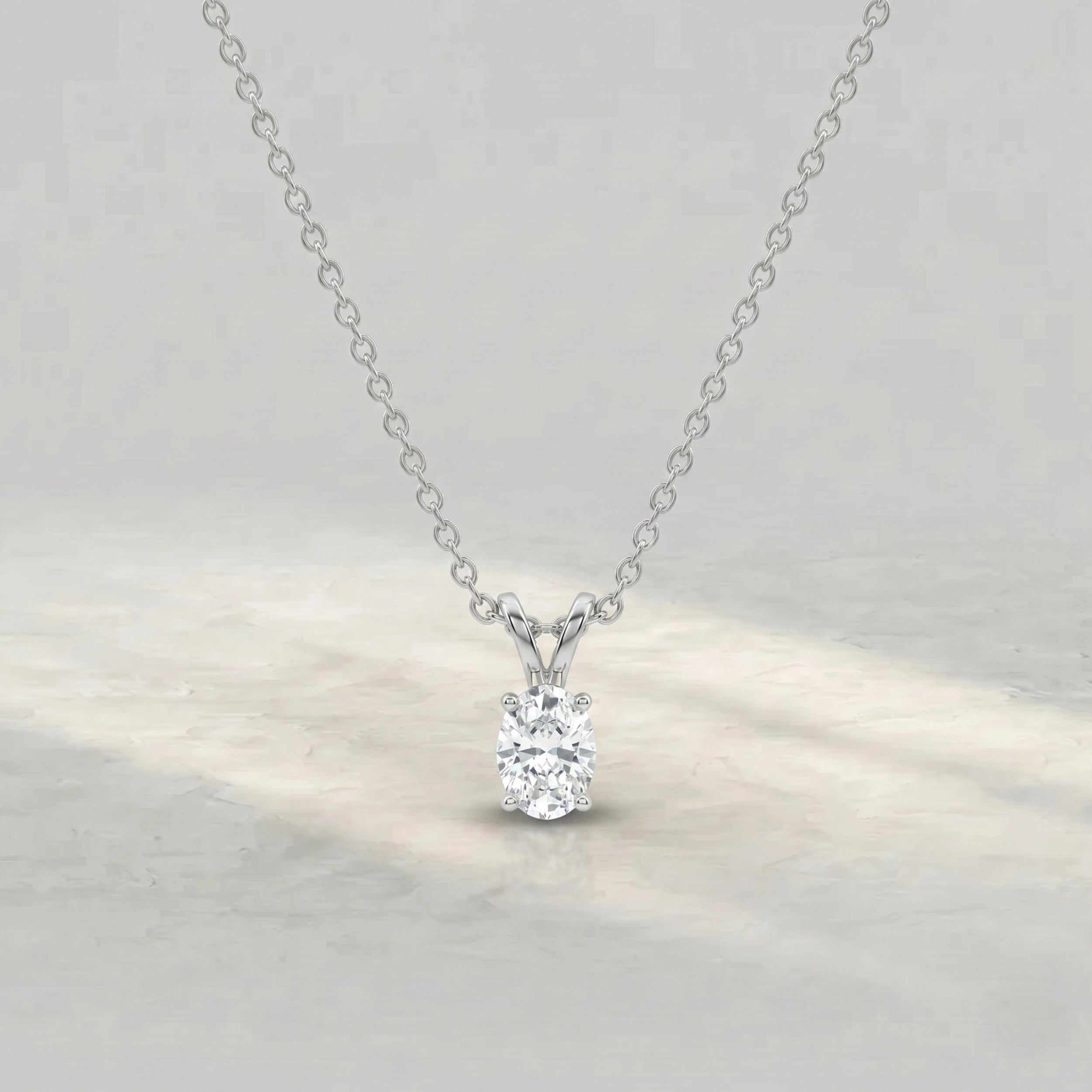 Oval Lab Grown Diamond Bail Pendant