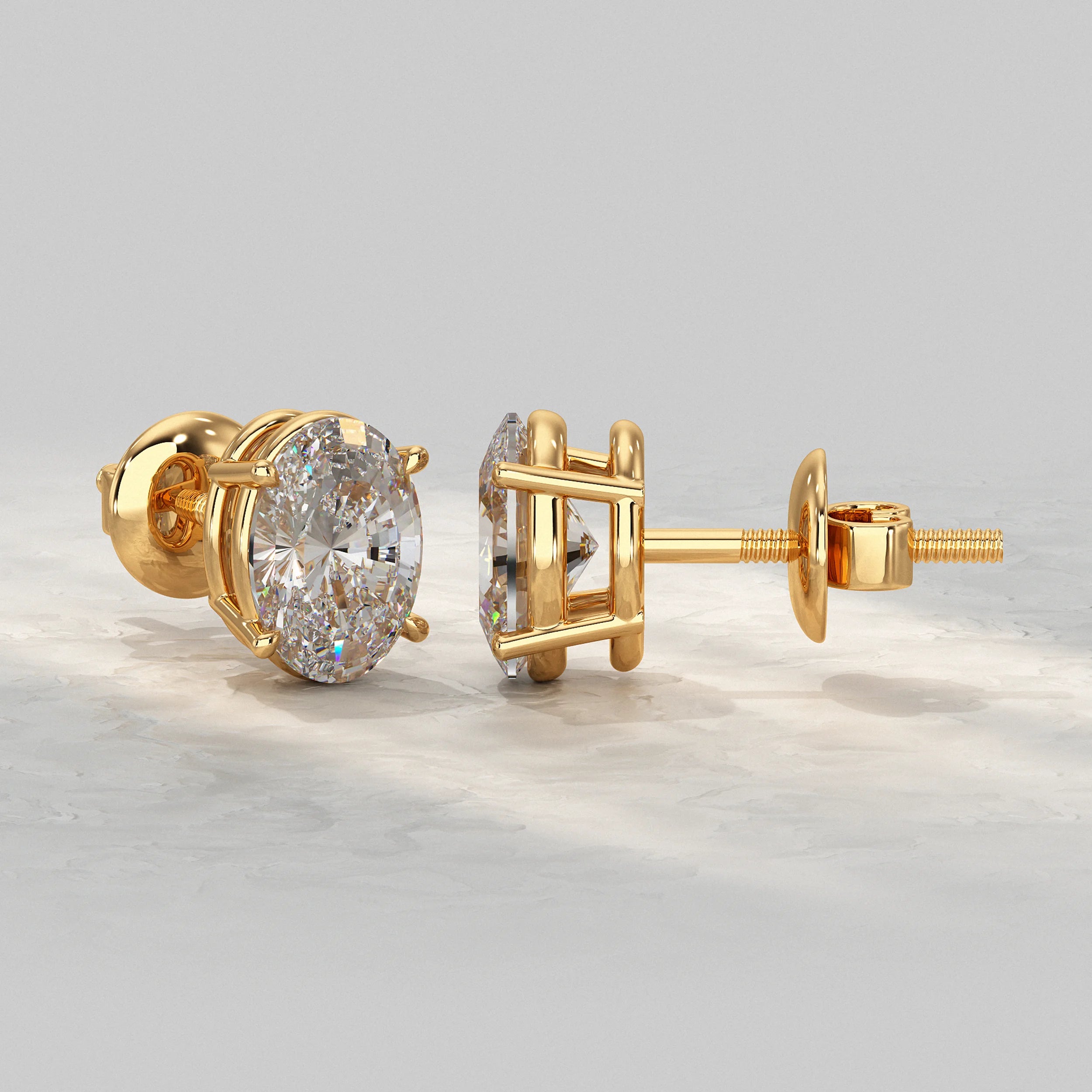 Oval Lab Diamond Stud Earrings