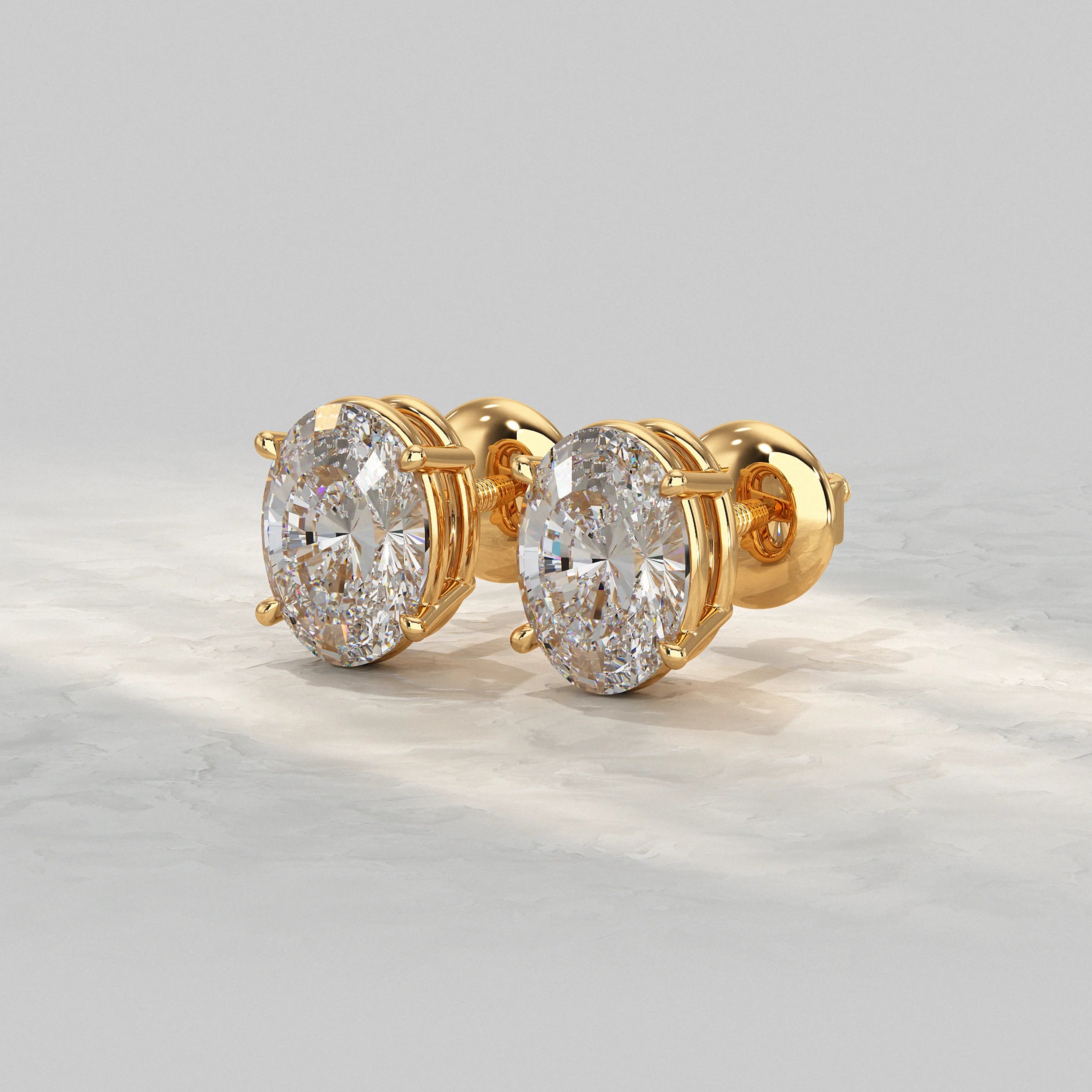 Oval Lab Diamond Stud Earrings