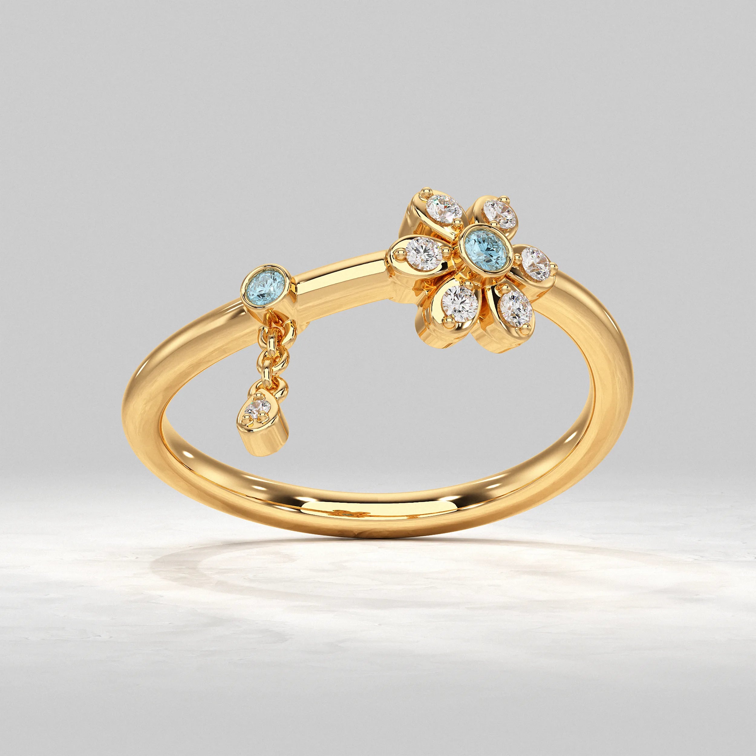 Stylish-Yellow-Gold-Ring-With-Aquamarine-Center-And-Sparkling-Petals
