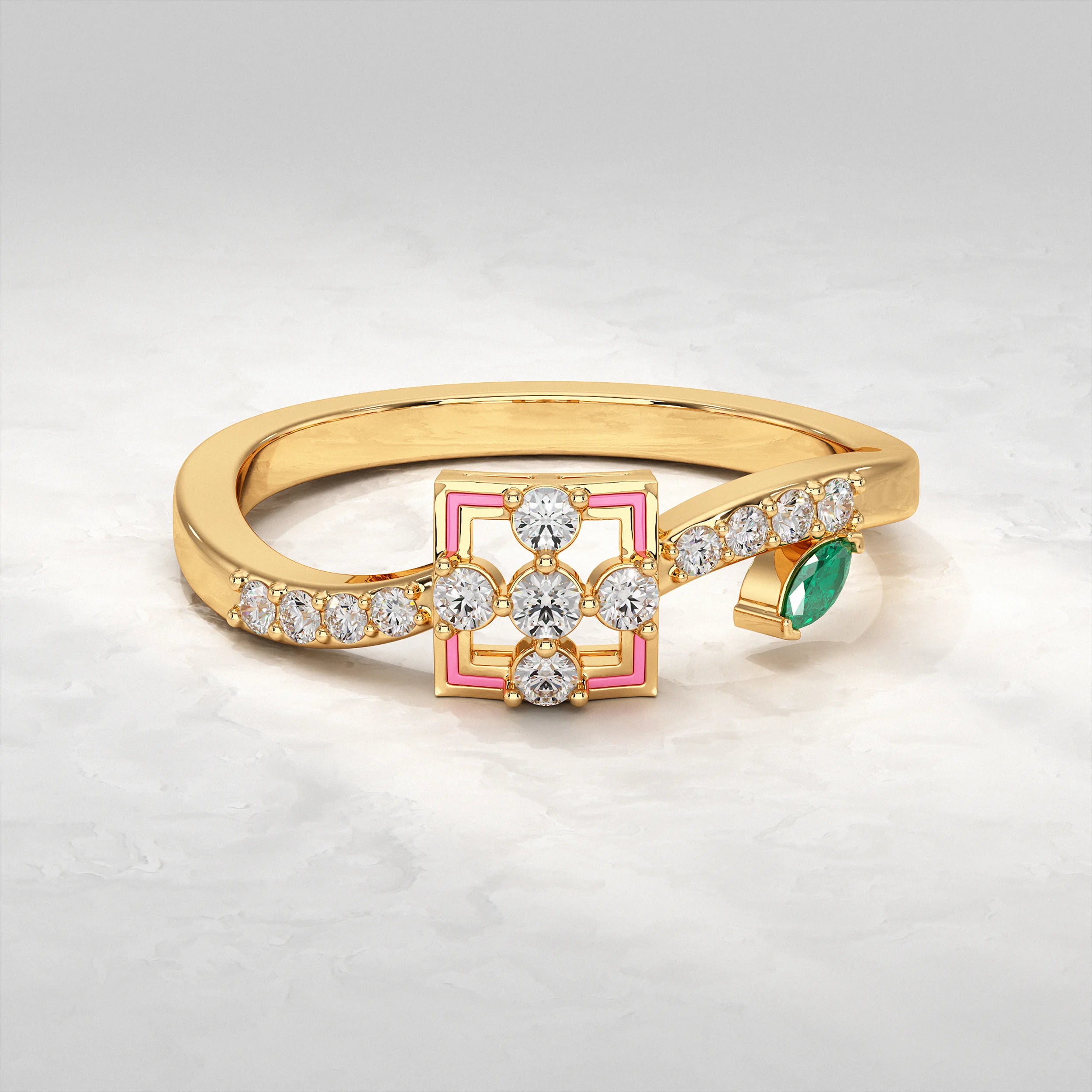 Yellow-Gold-Ring-With-Leaf-Design