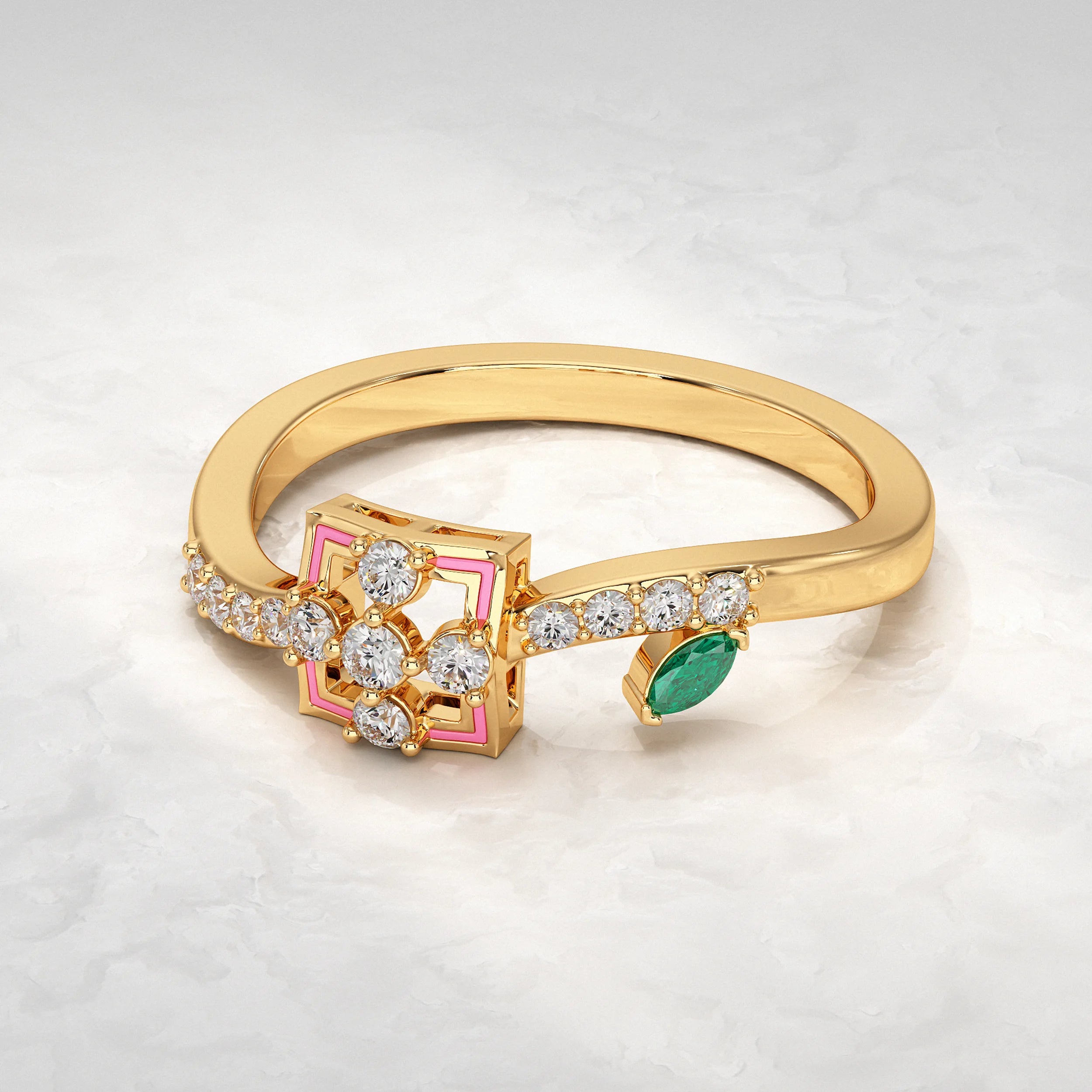 Yellow-Gold-Ring-With-Square-Diamond-Design