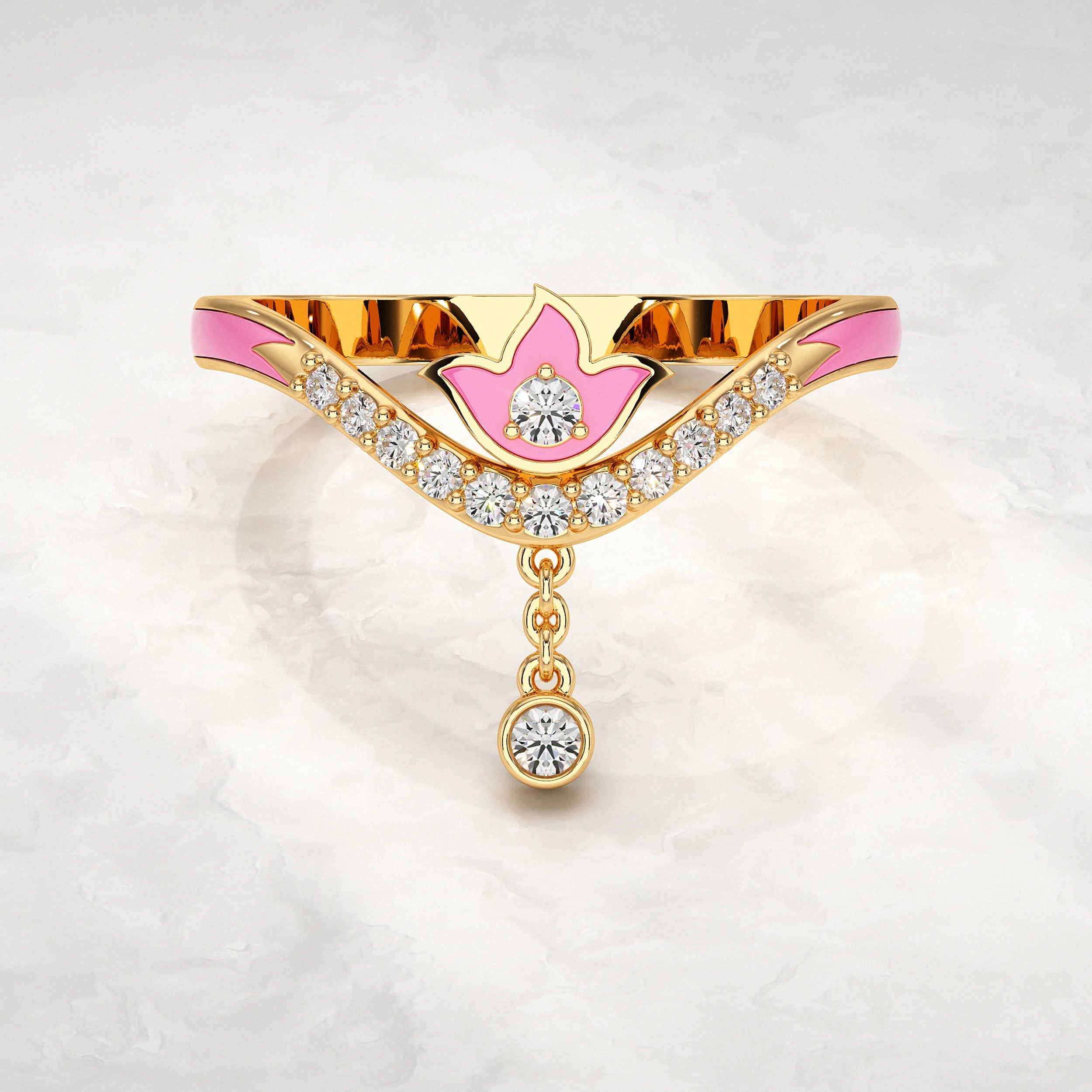 Yellow-Gold-Ring-With-Pink-Enamel