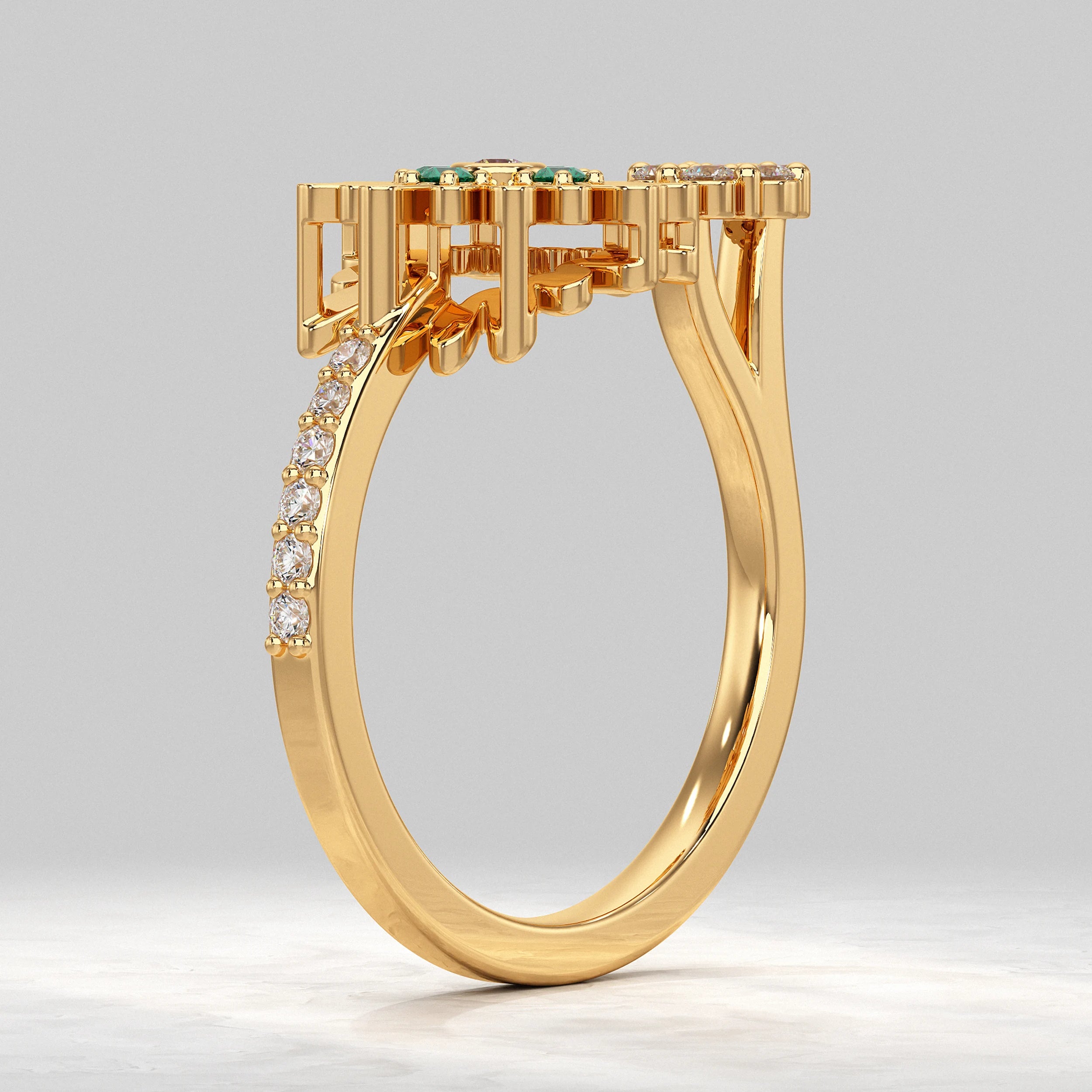 Yellow-Gold-Blossom-Diamond-Ring