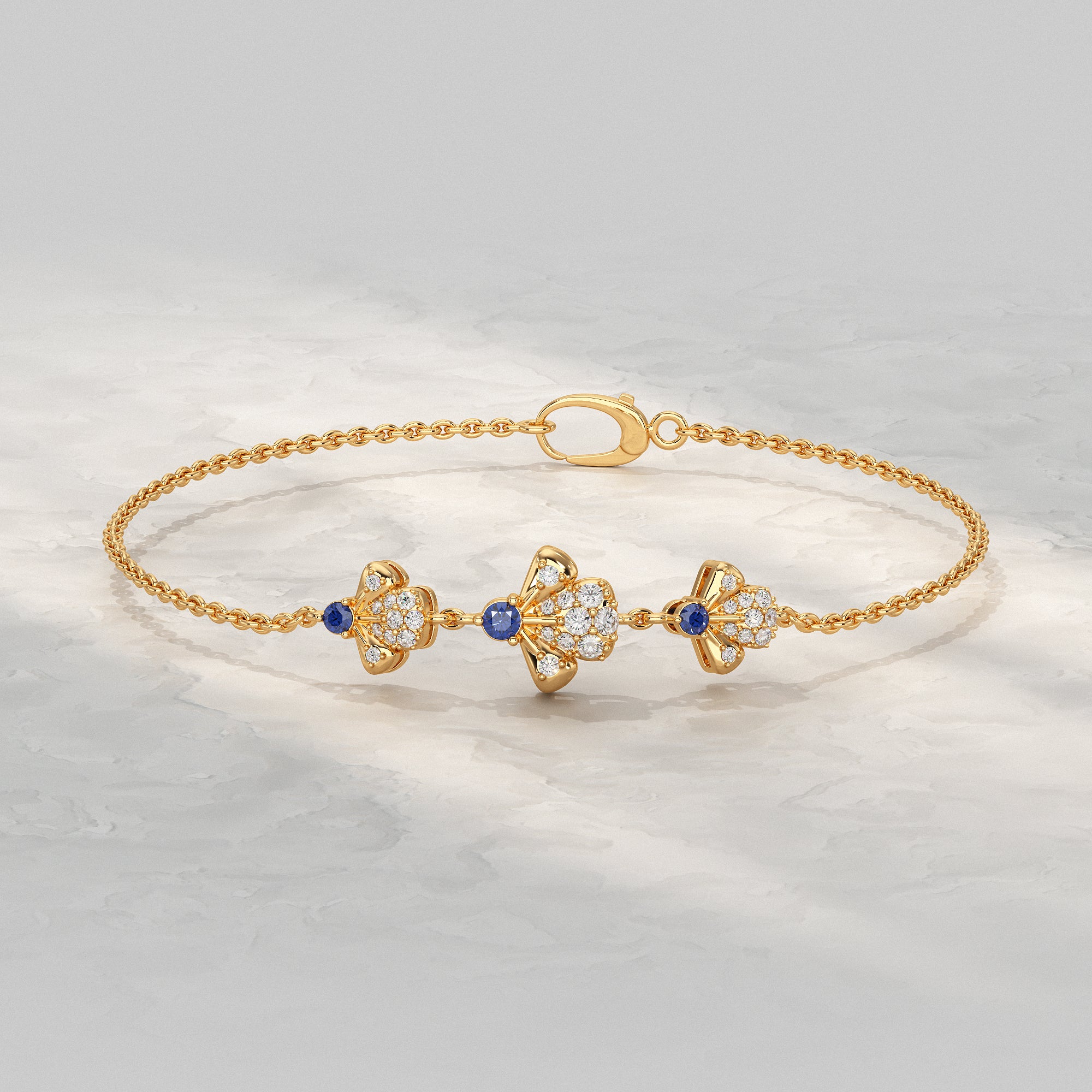 Three Flower Bracelet For Women