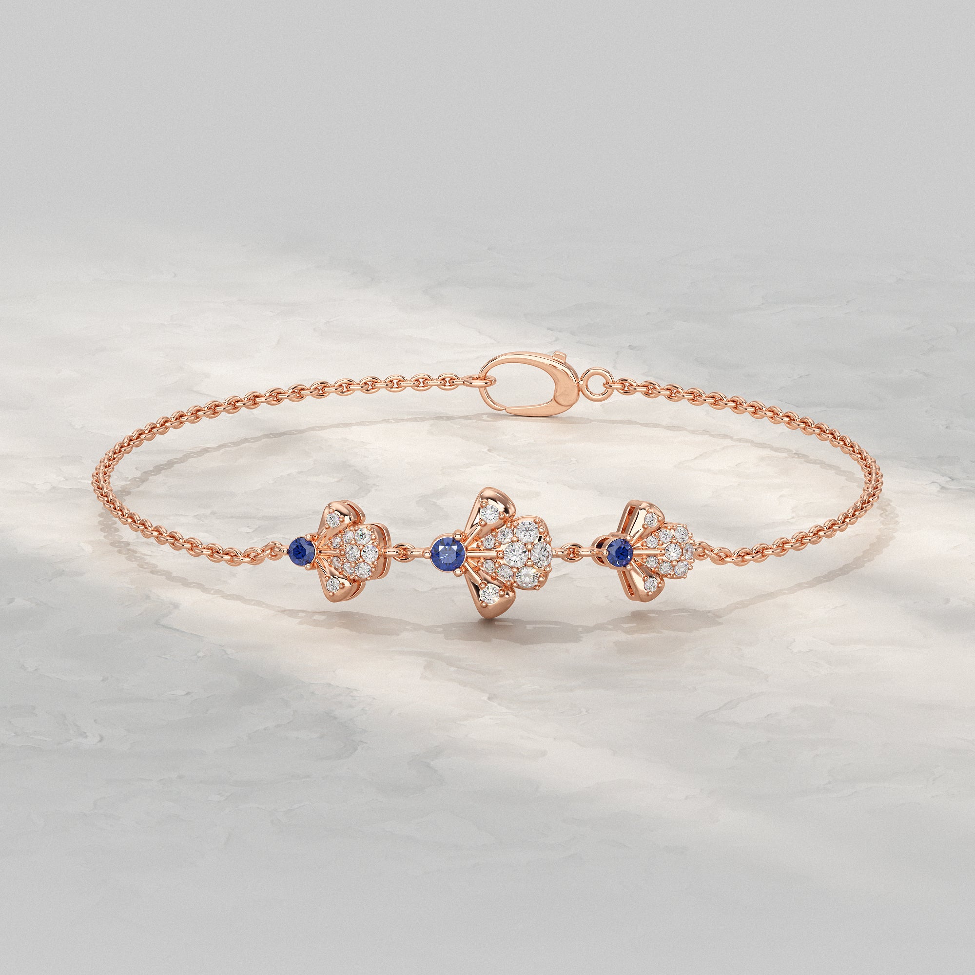 Three Flower Bracelet For Women