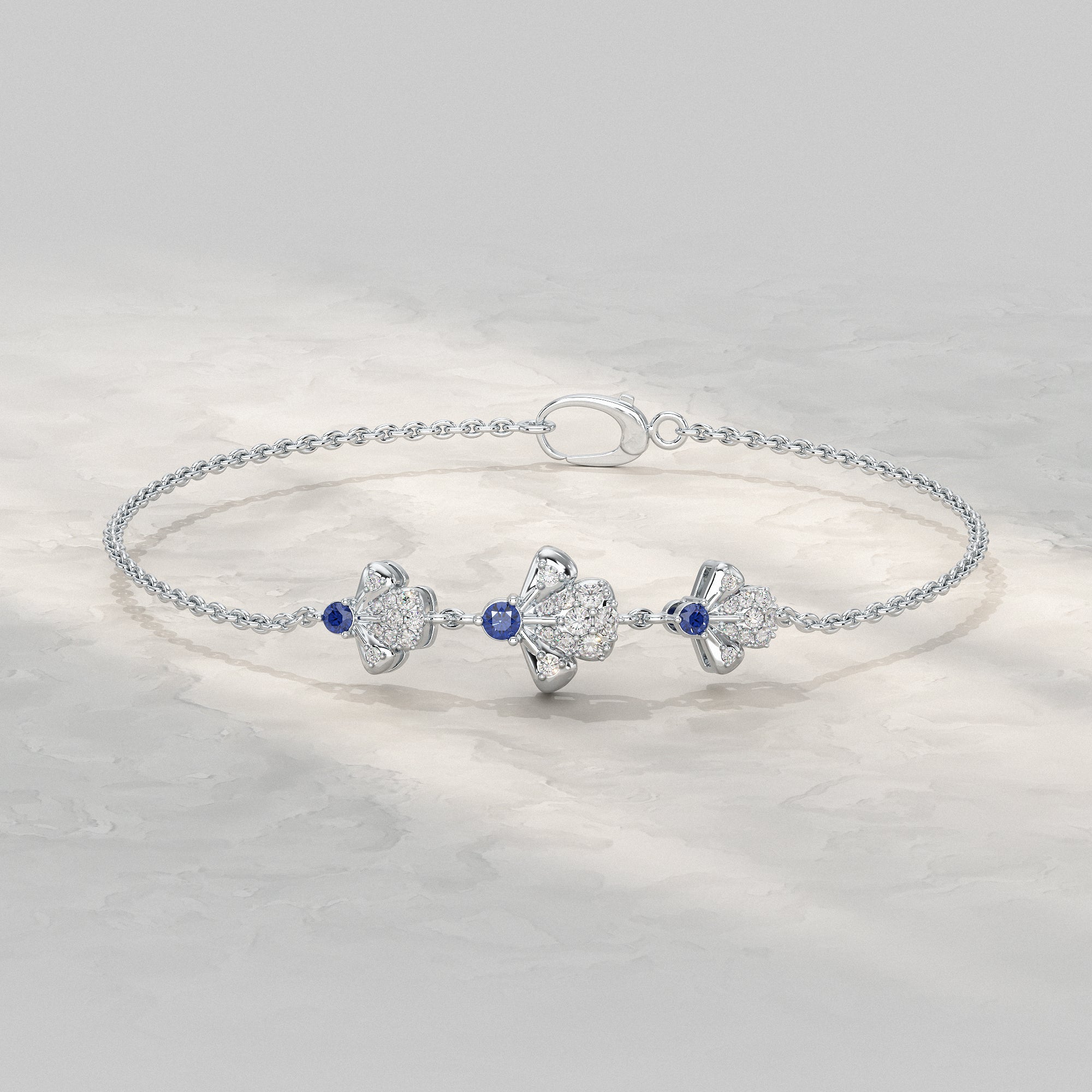 Three Flower Bracelet For Women