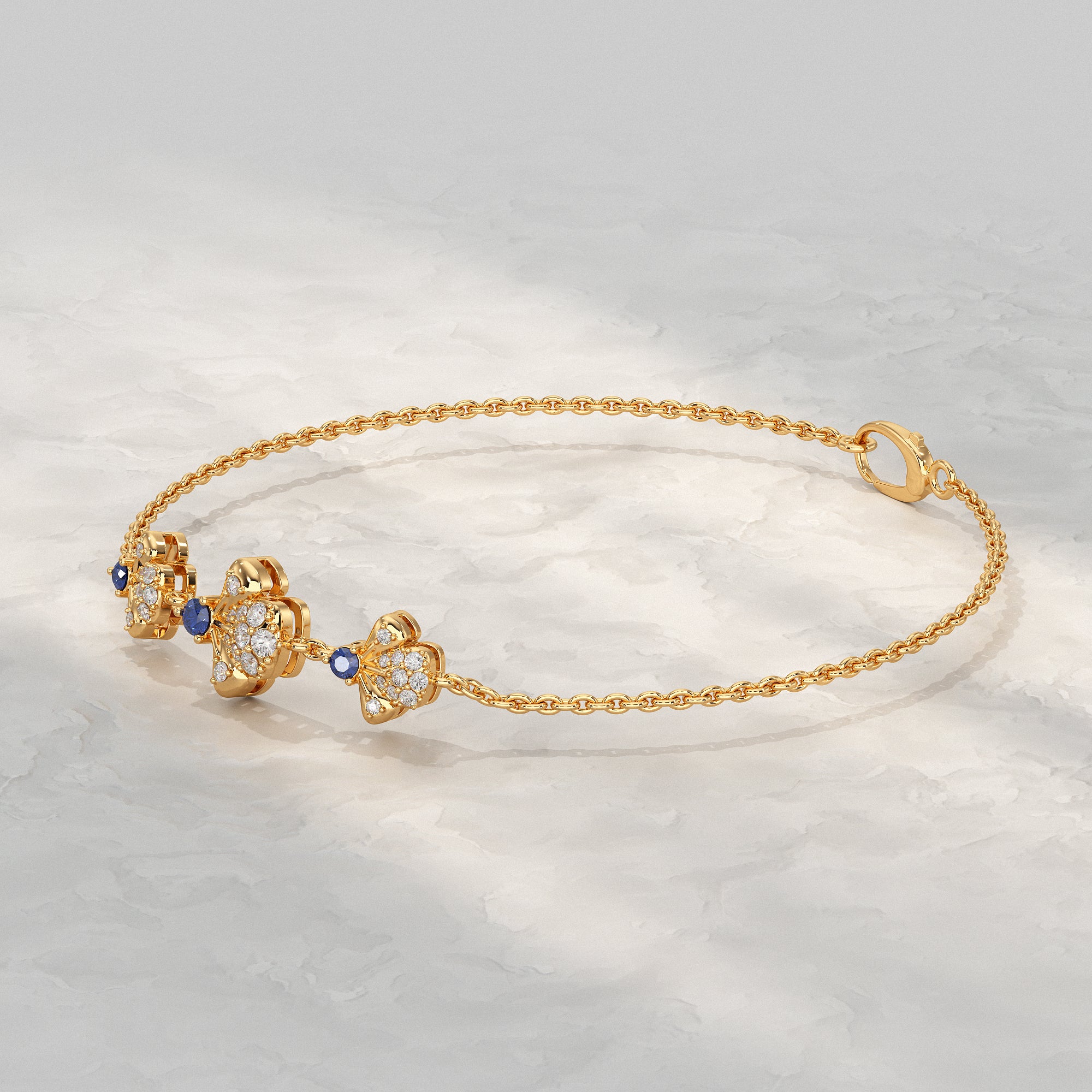 Three Flower Bracelet For Women