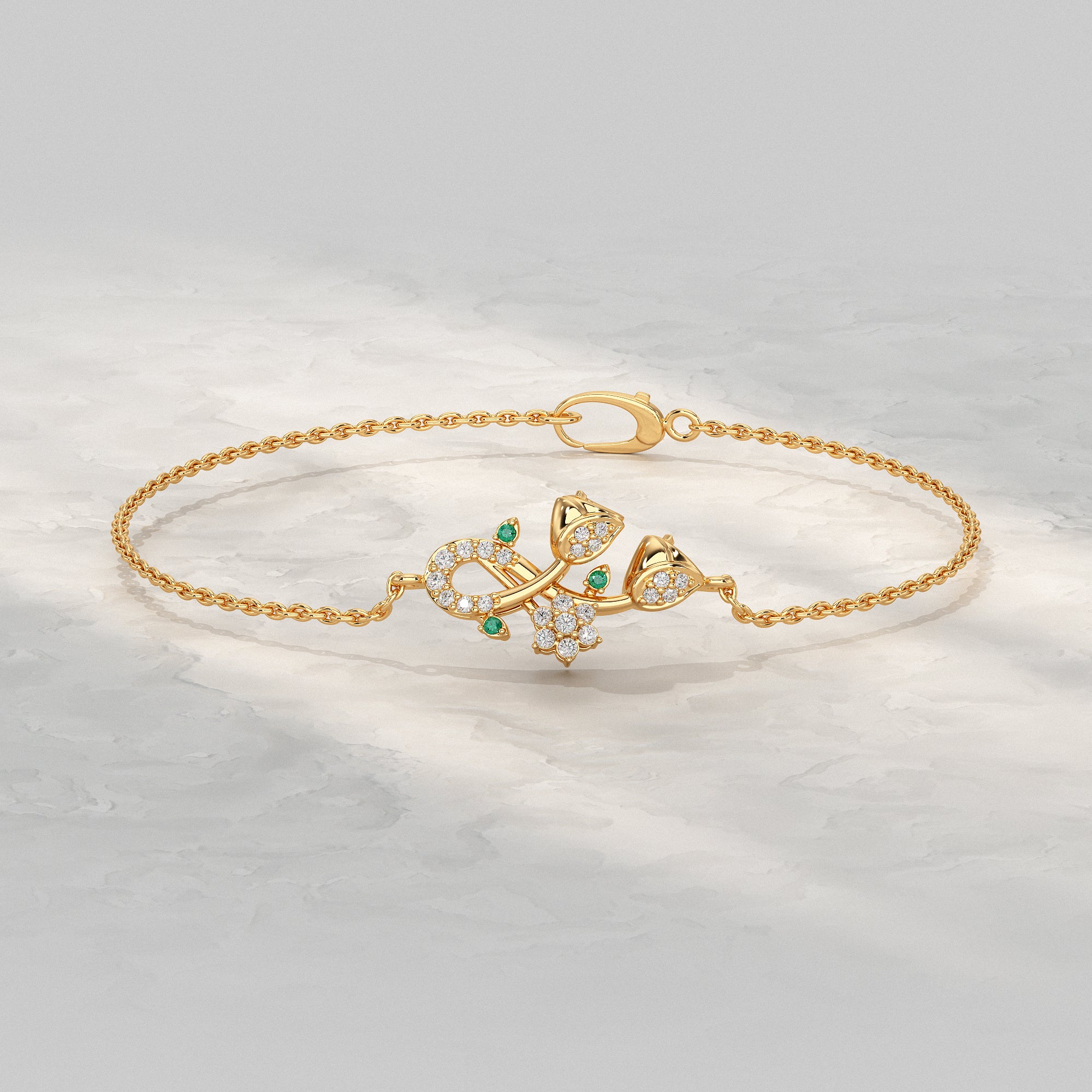 Lotus Twin Lab Diamond Bracelet