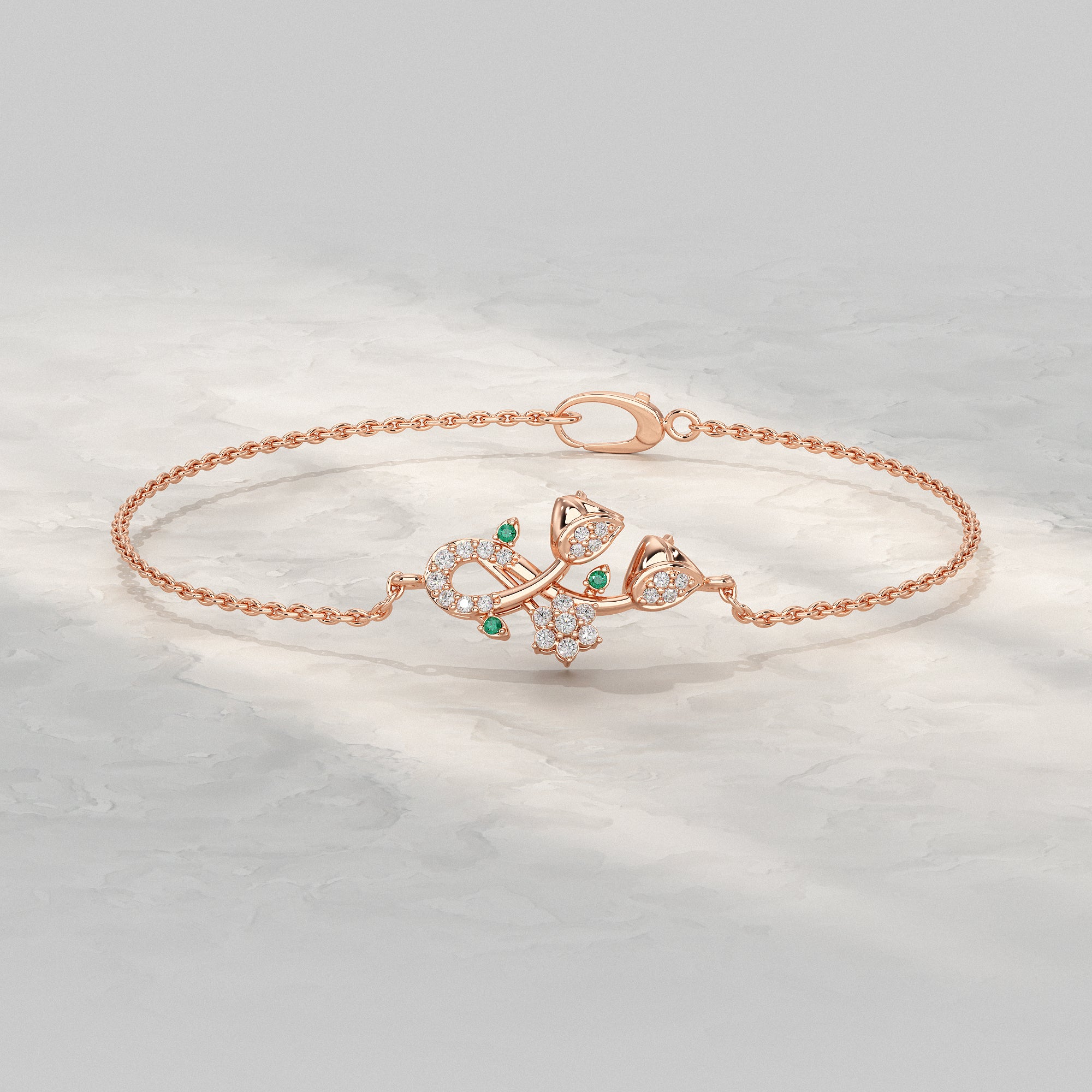 Lotus Twin Lab Diamond Bracelet