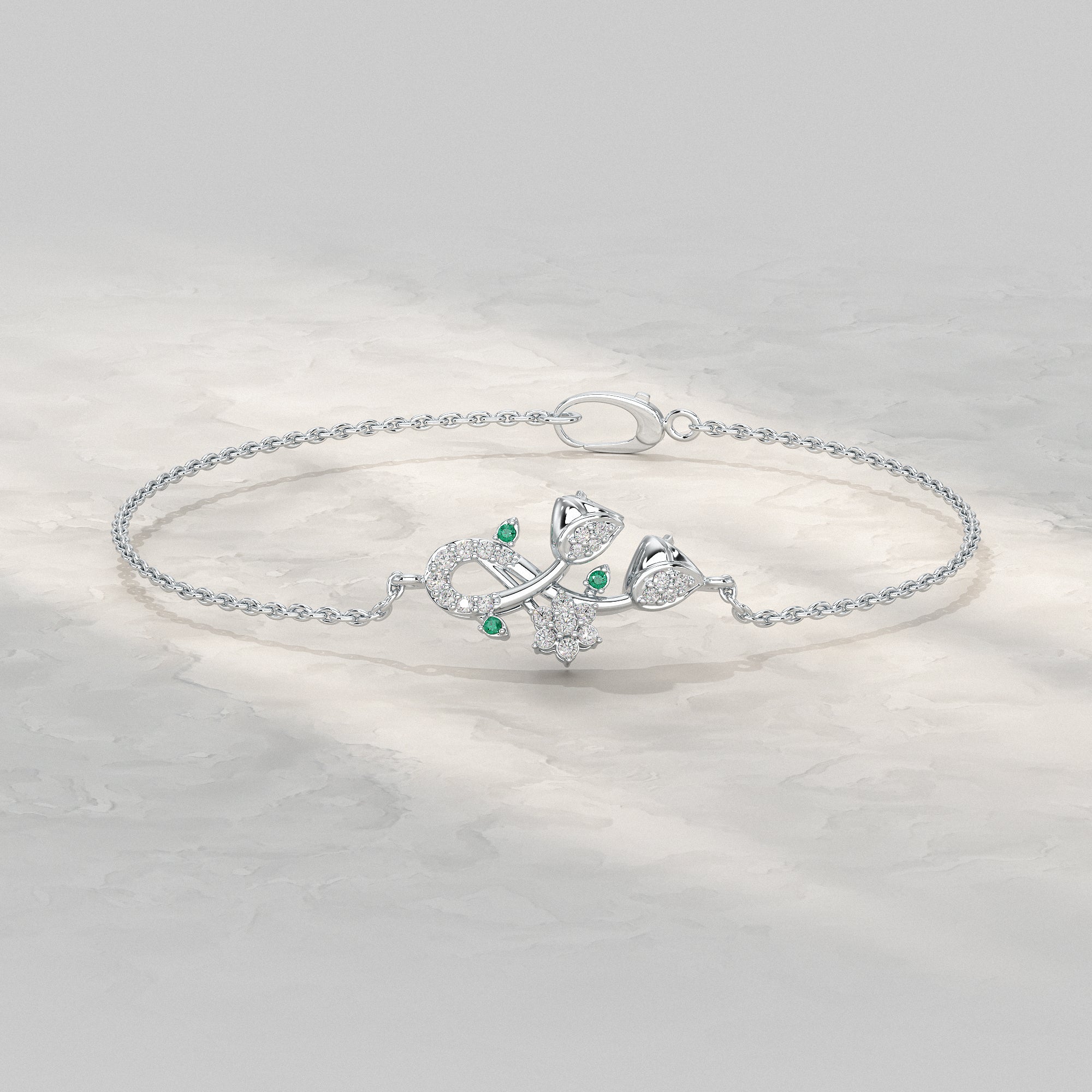 Lotus Twin Lab Diamond Bracelet
