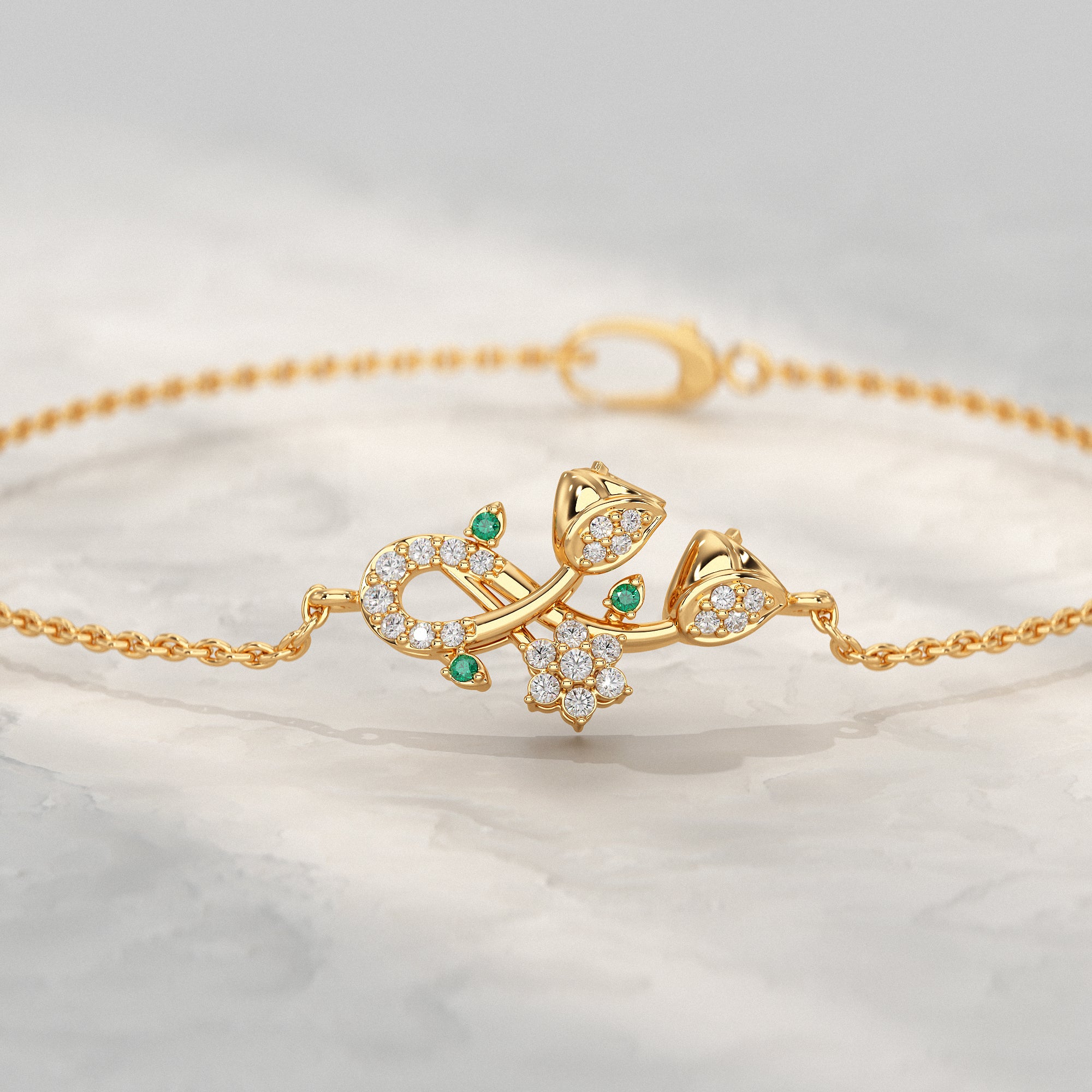 Lotus Twin Lab Diamond Bracelet