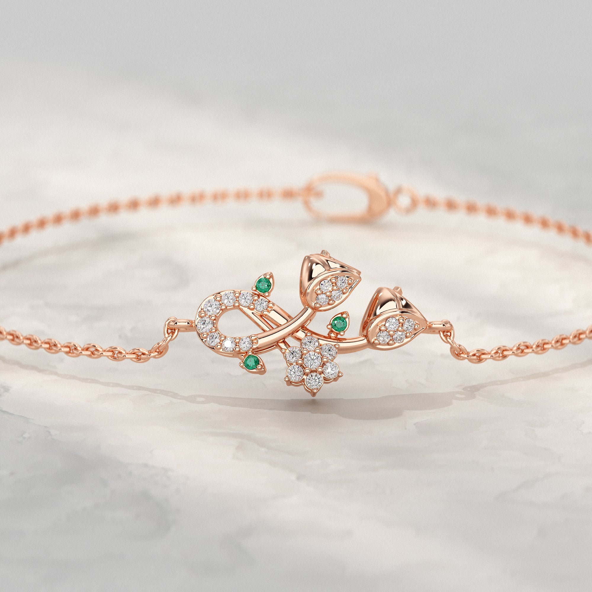Lotus Twin Lab Diamond Bracelet