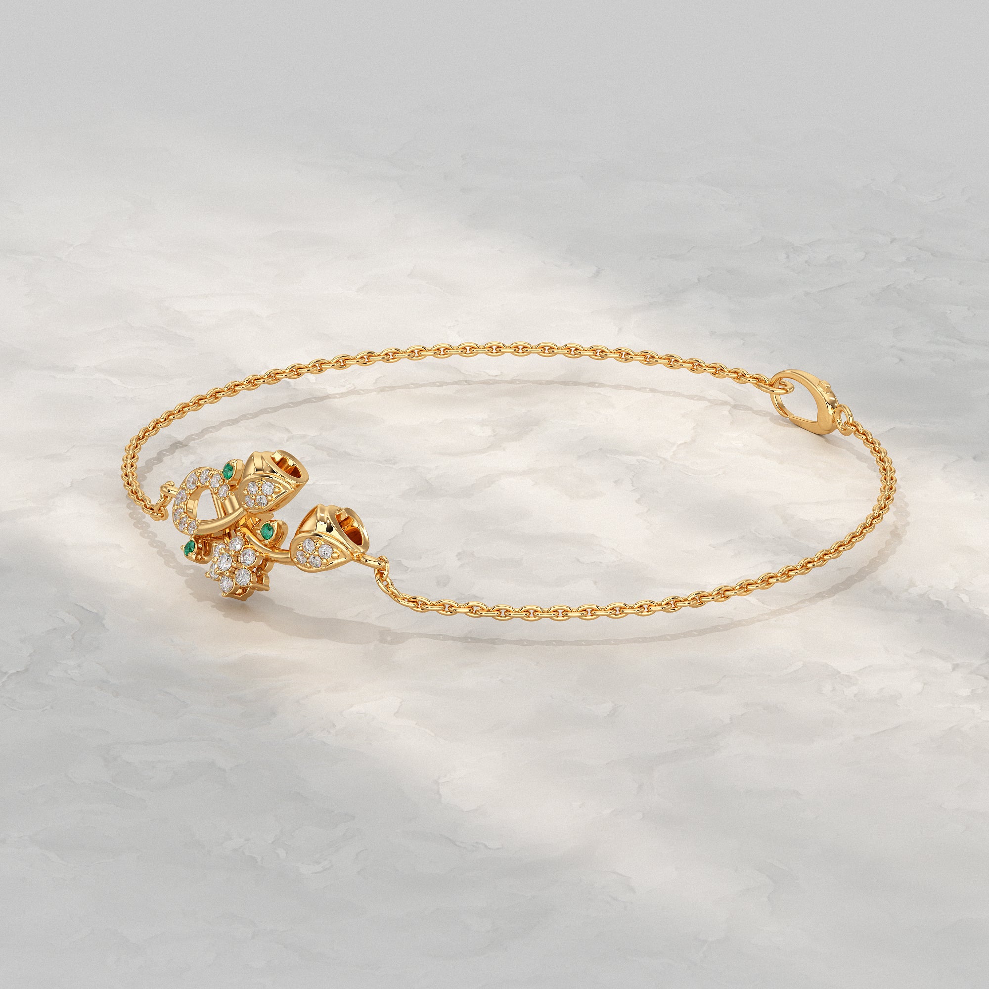 Lotus Twin Lab Diamond Bracelet