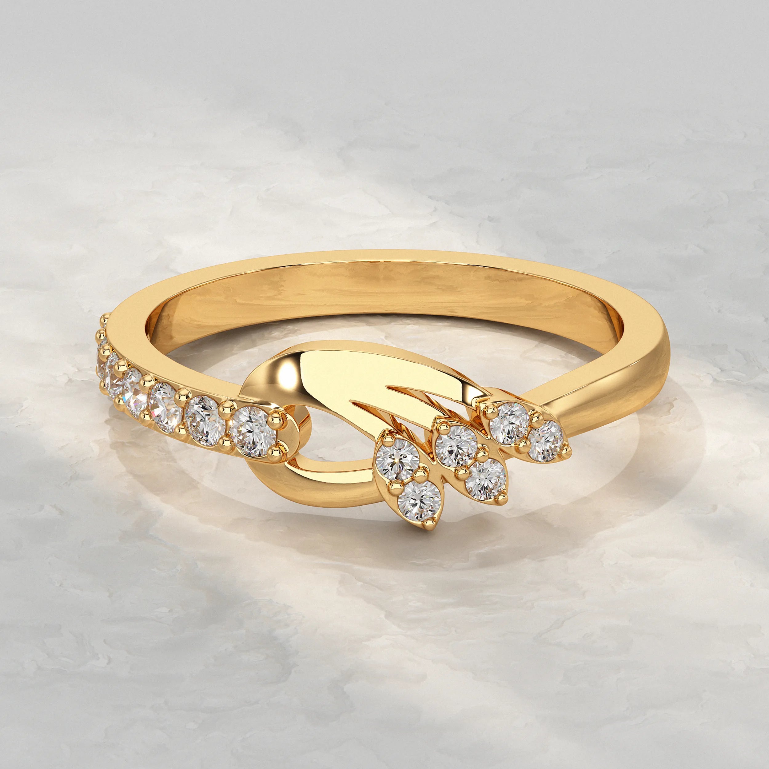 Yellow-Gold-Ring-With-Round-Diamond-Accents