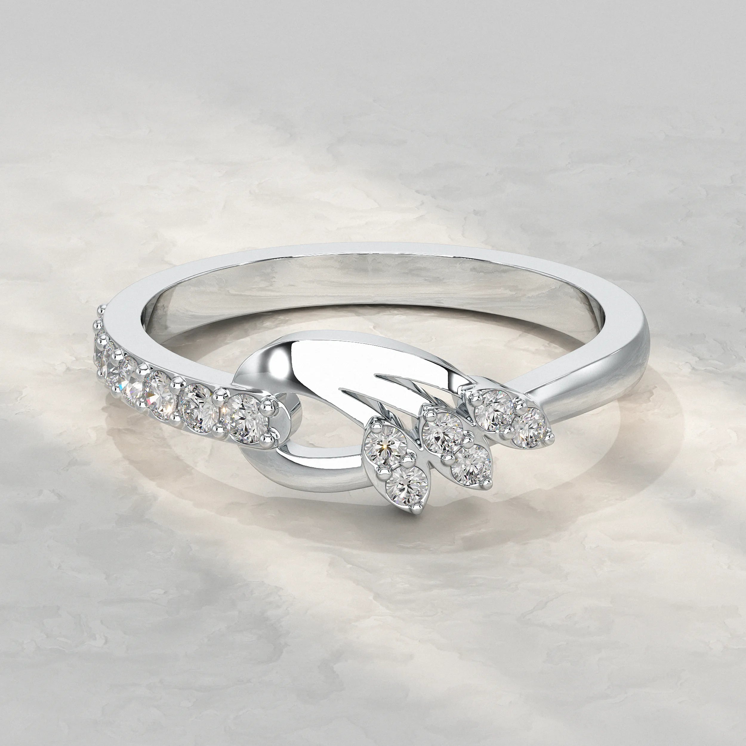 Silver-Round-Lab-Diamond-Ring
