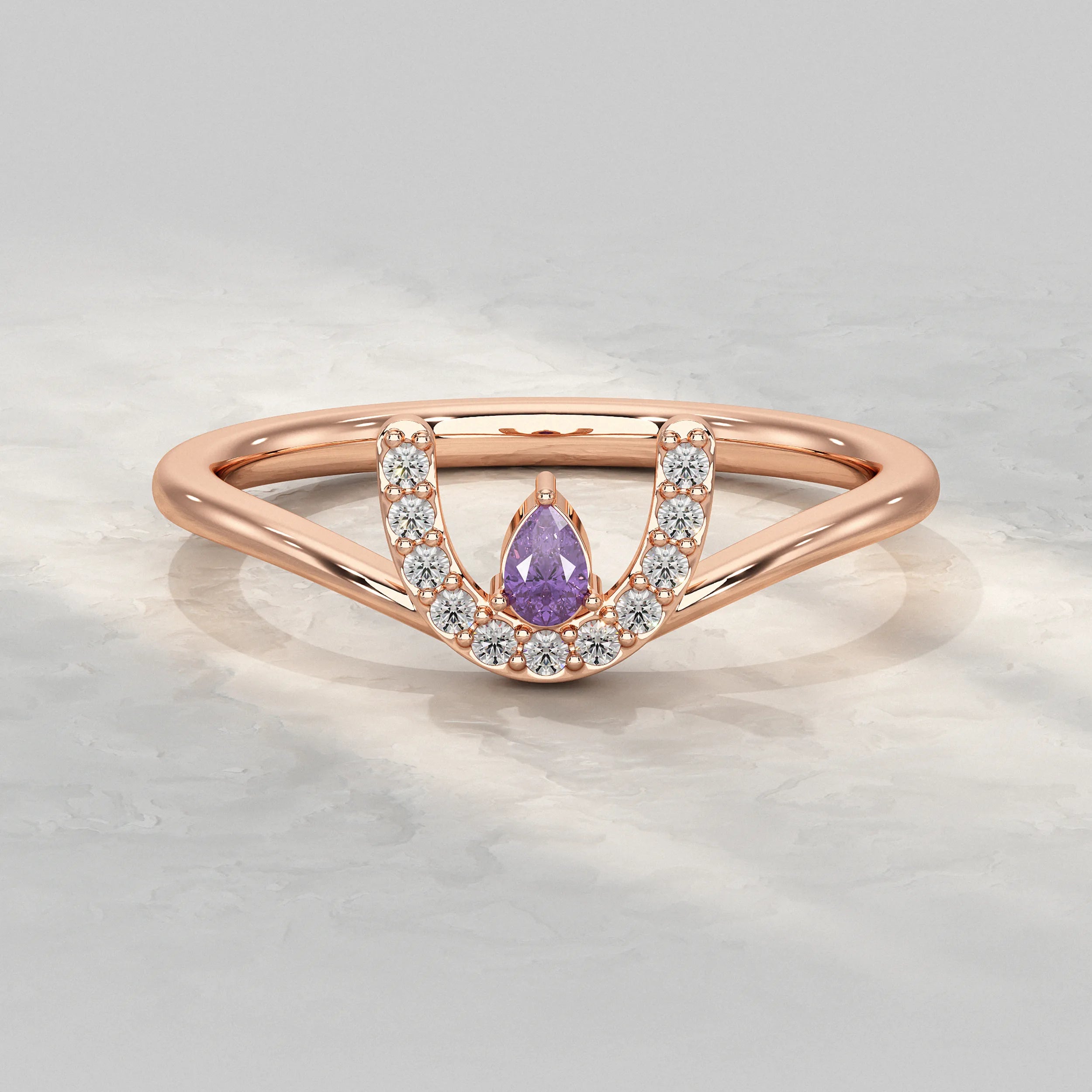  Rose-Gold-Ring-With-Amethyst-And-Diamond
