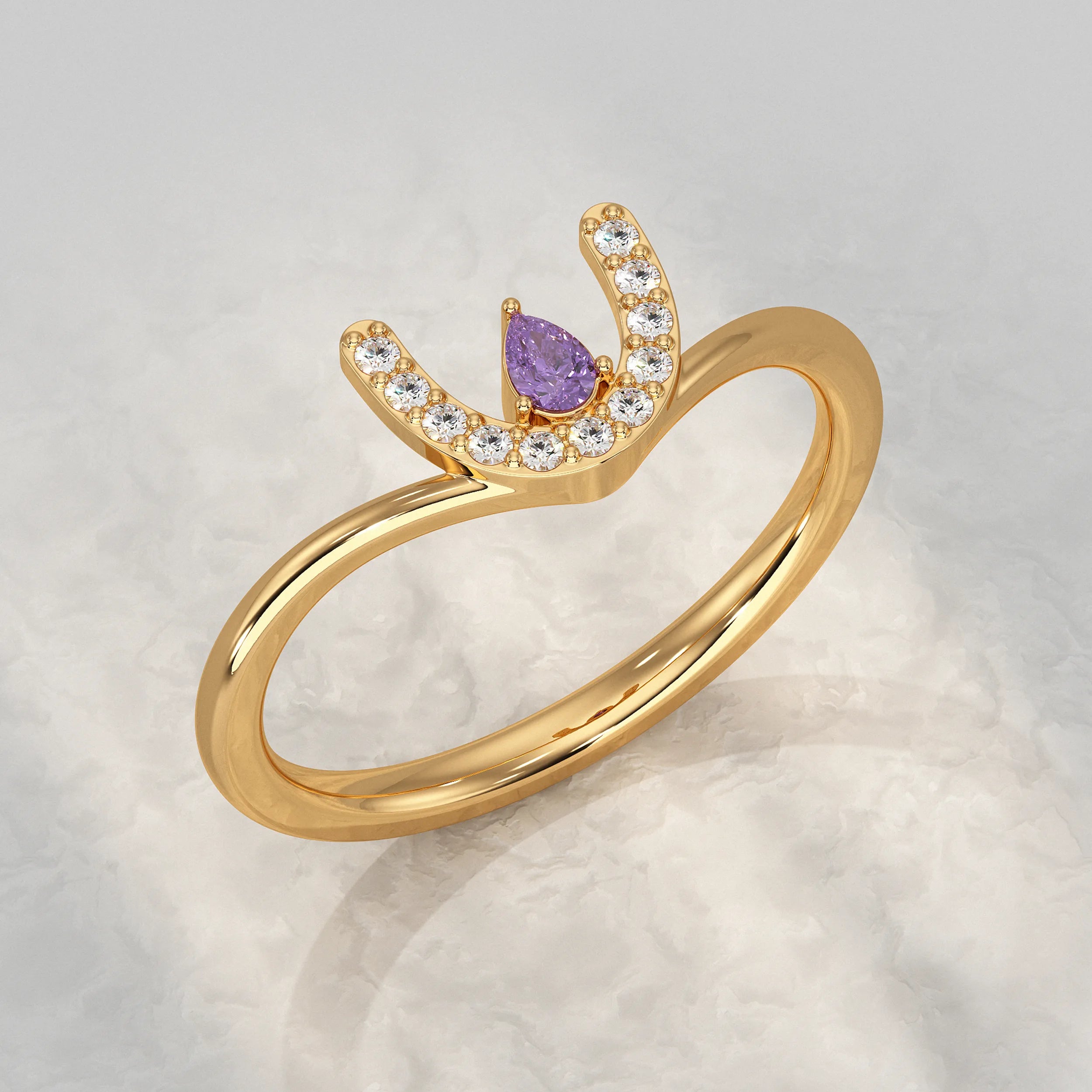 Yellow-Gold-Lab-Round-Cut-Diamond-Ring