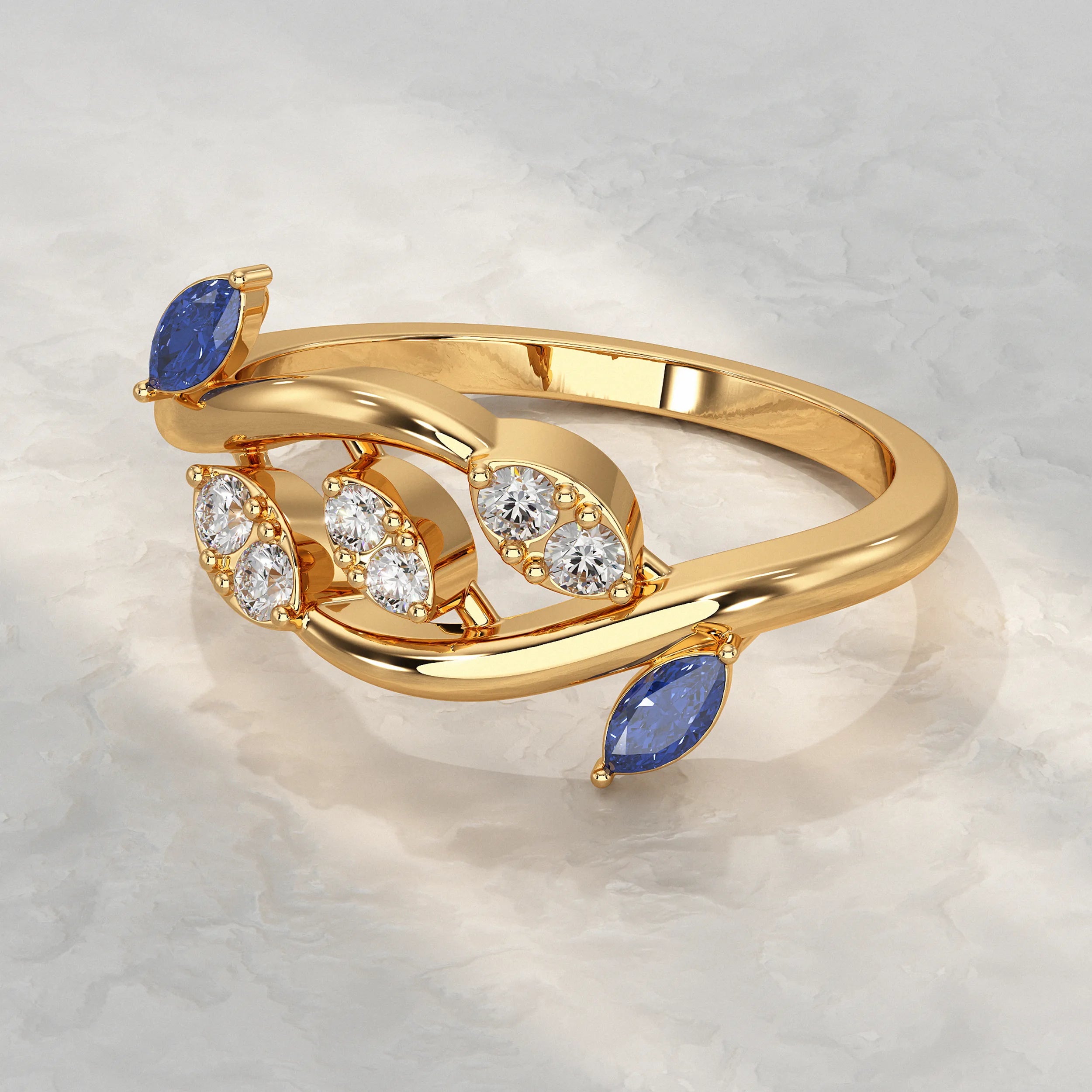 Yellow-Gold-Ring-With-Blue-Sapphire-Diamond