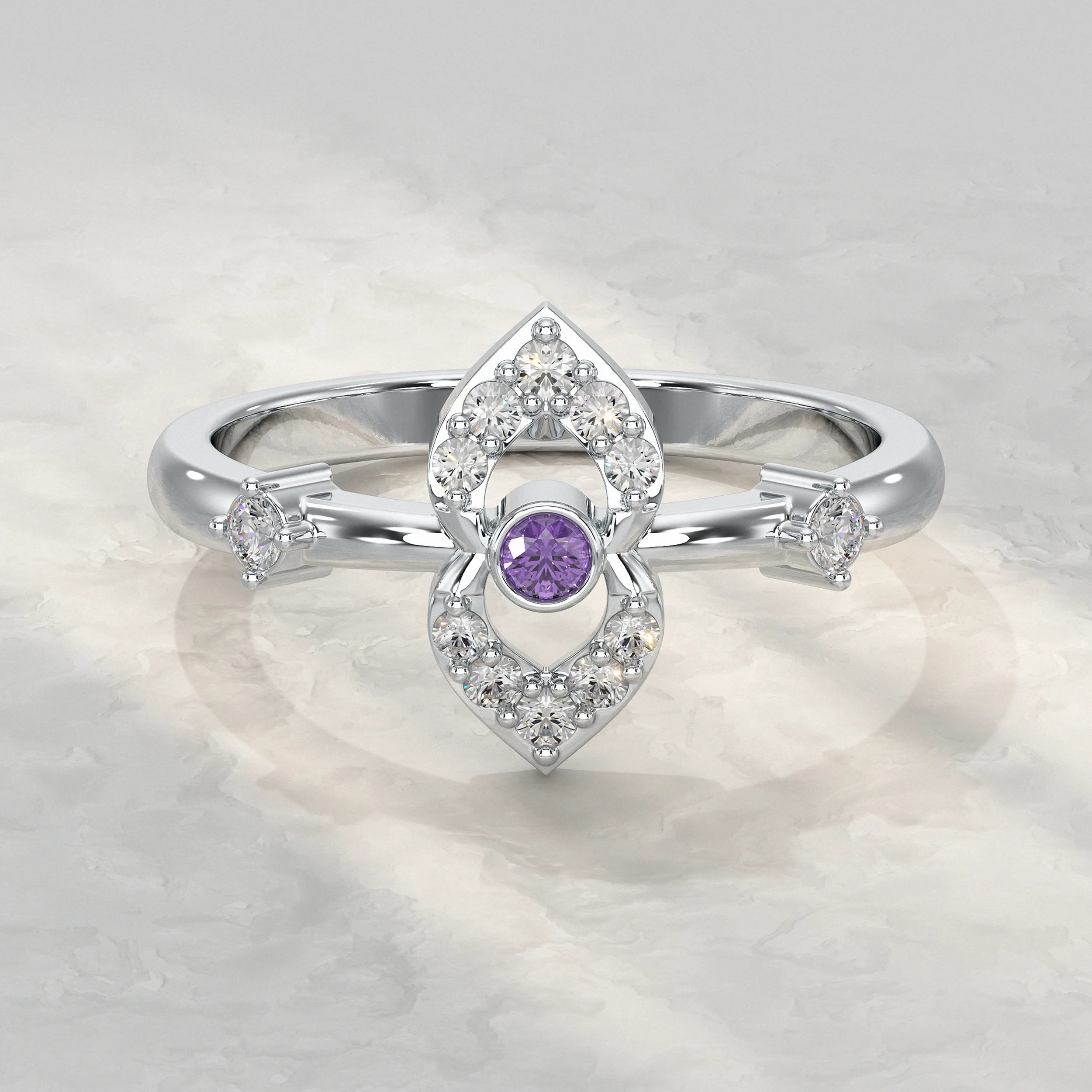  Silver-Ring-Round-Cut-Lab-Diamond
