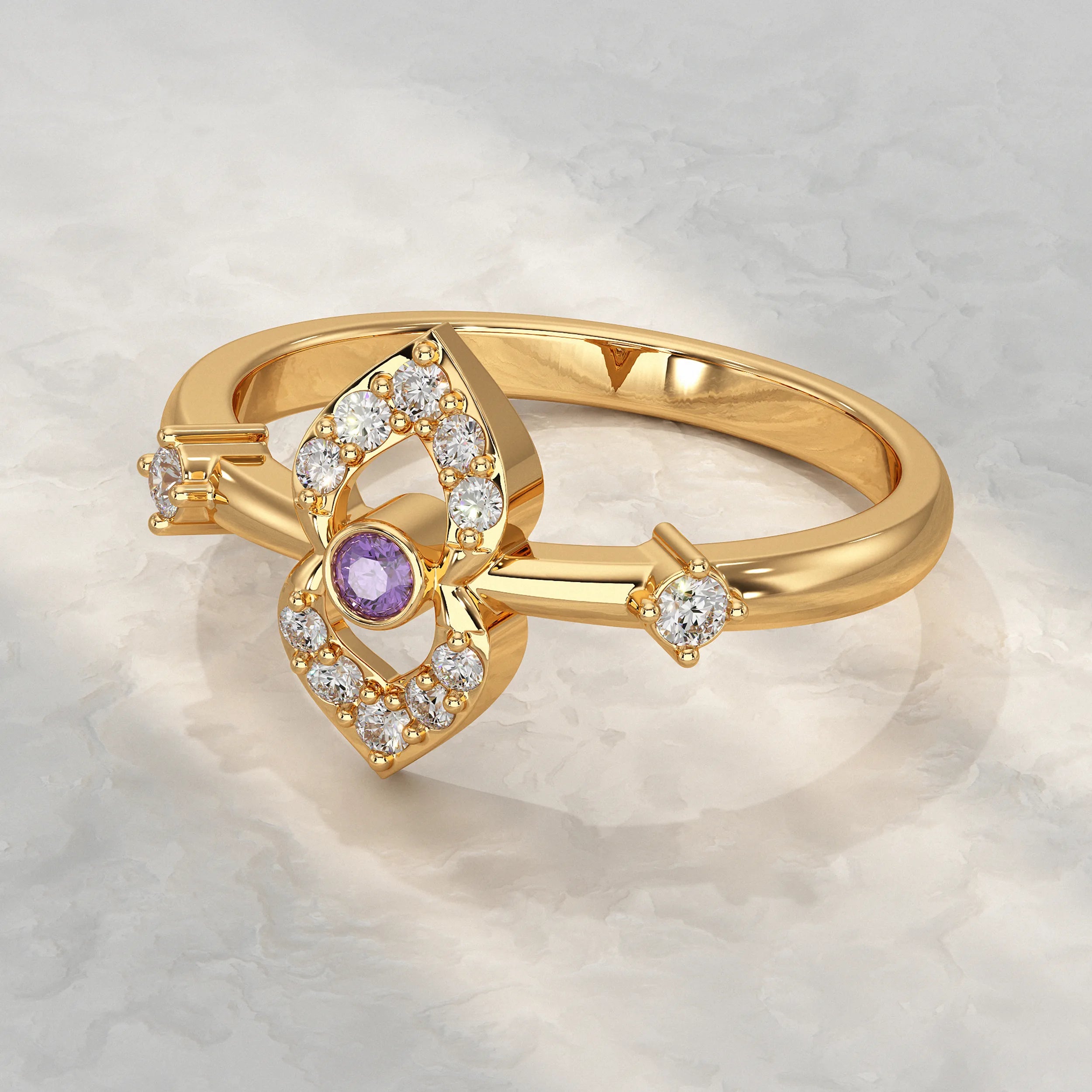  Yellow-Gold-Ring-With-Floral-Diamond