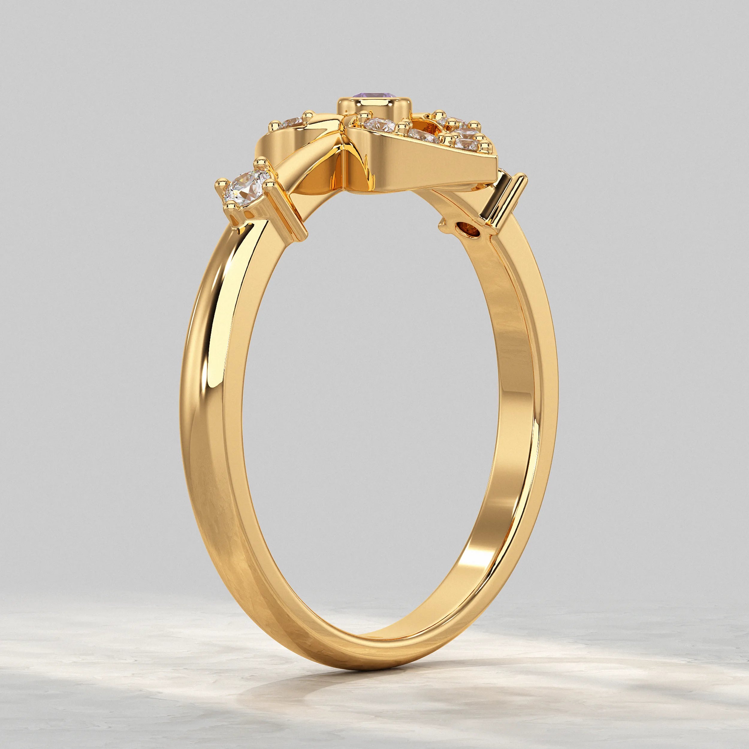 Yellow-Gold-Ring-With-Central-Gem-Diamond