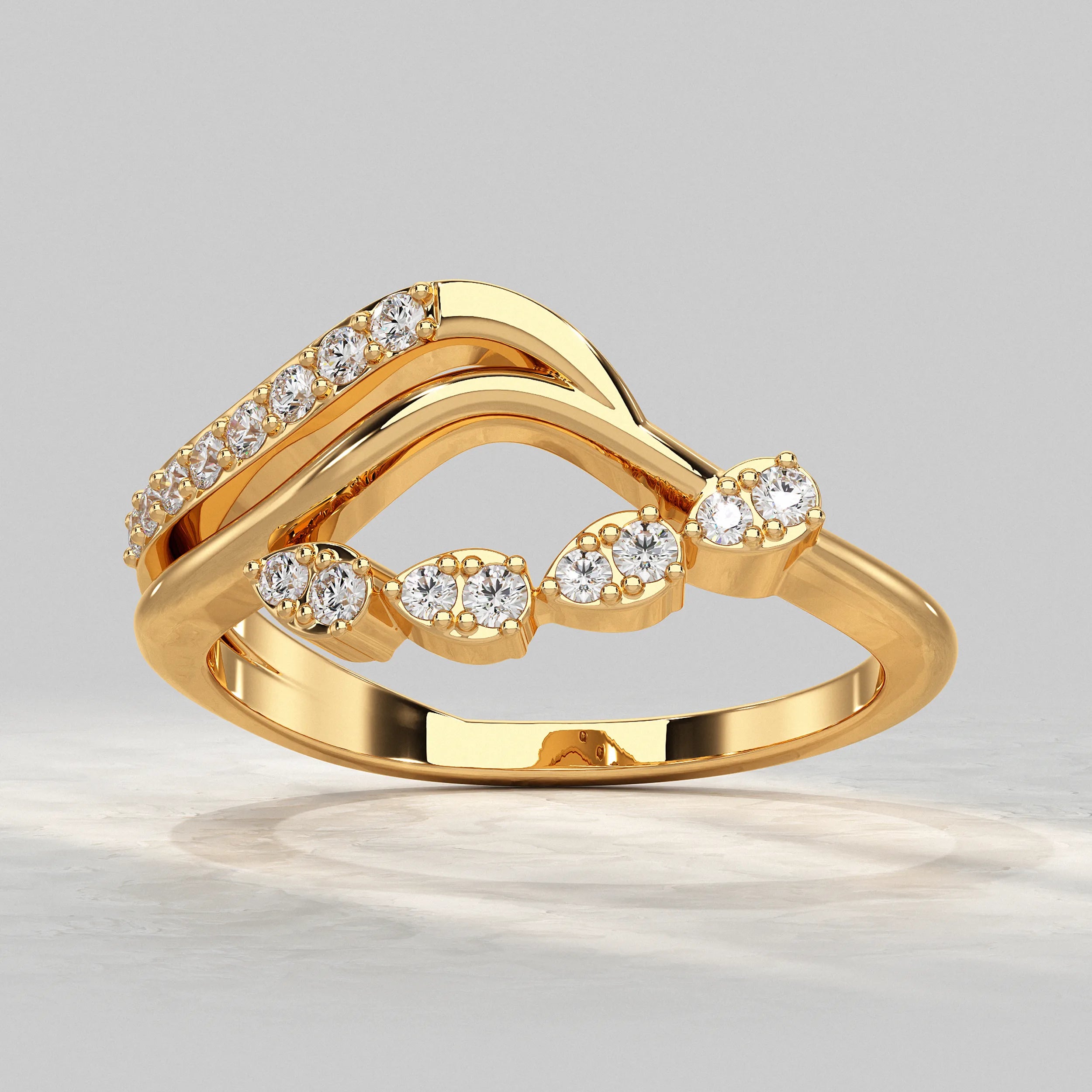 Waves Elegance Diamond Ring