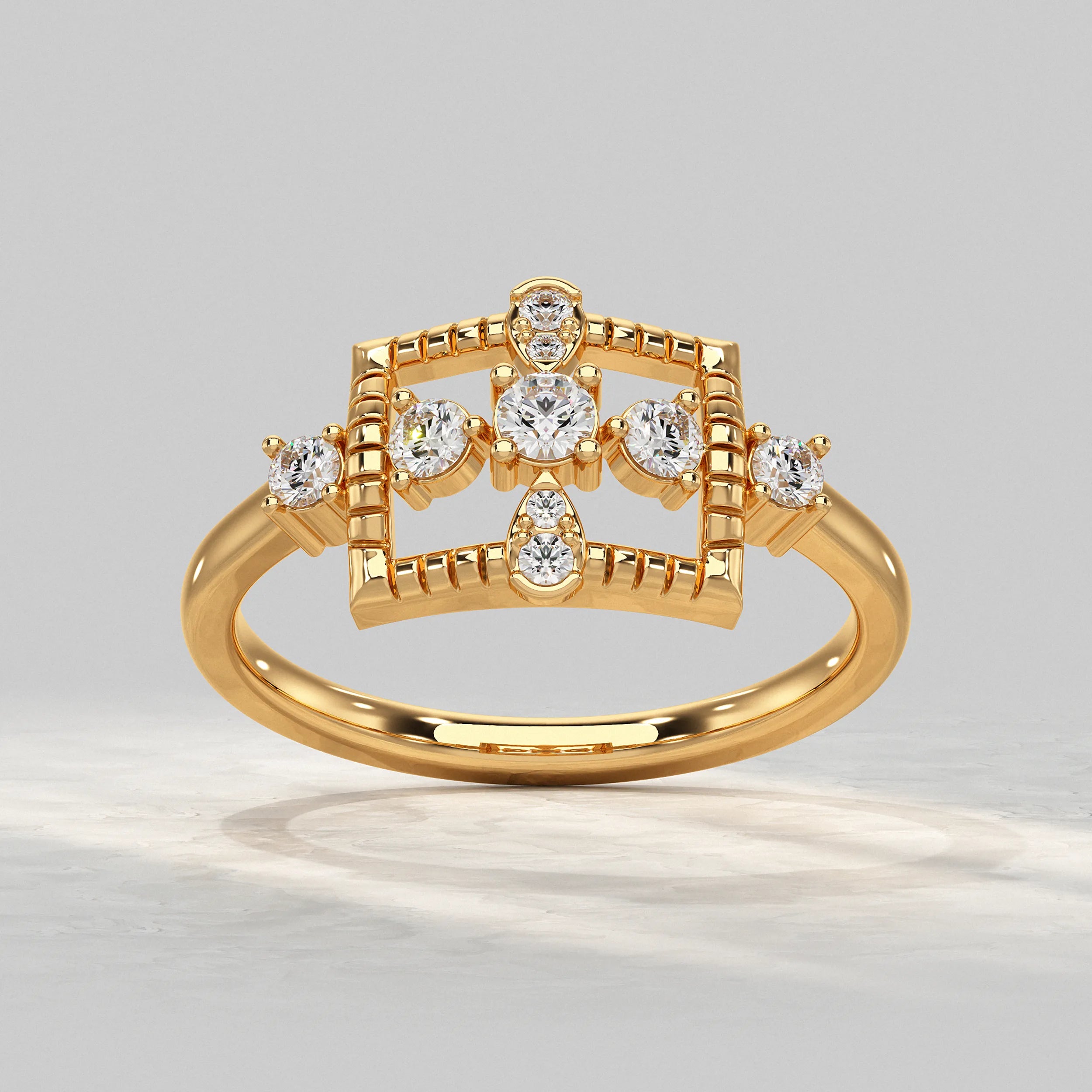 Yellow-Gold-Ring-With-Square-Diamond-Design