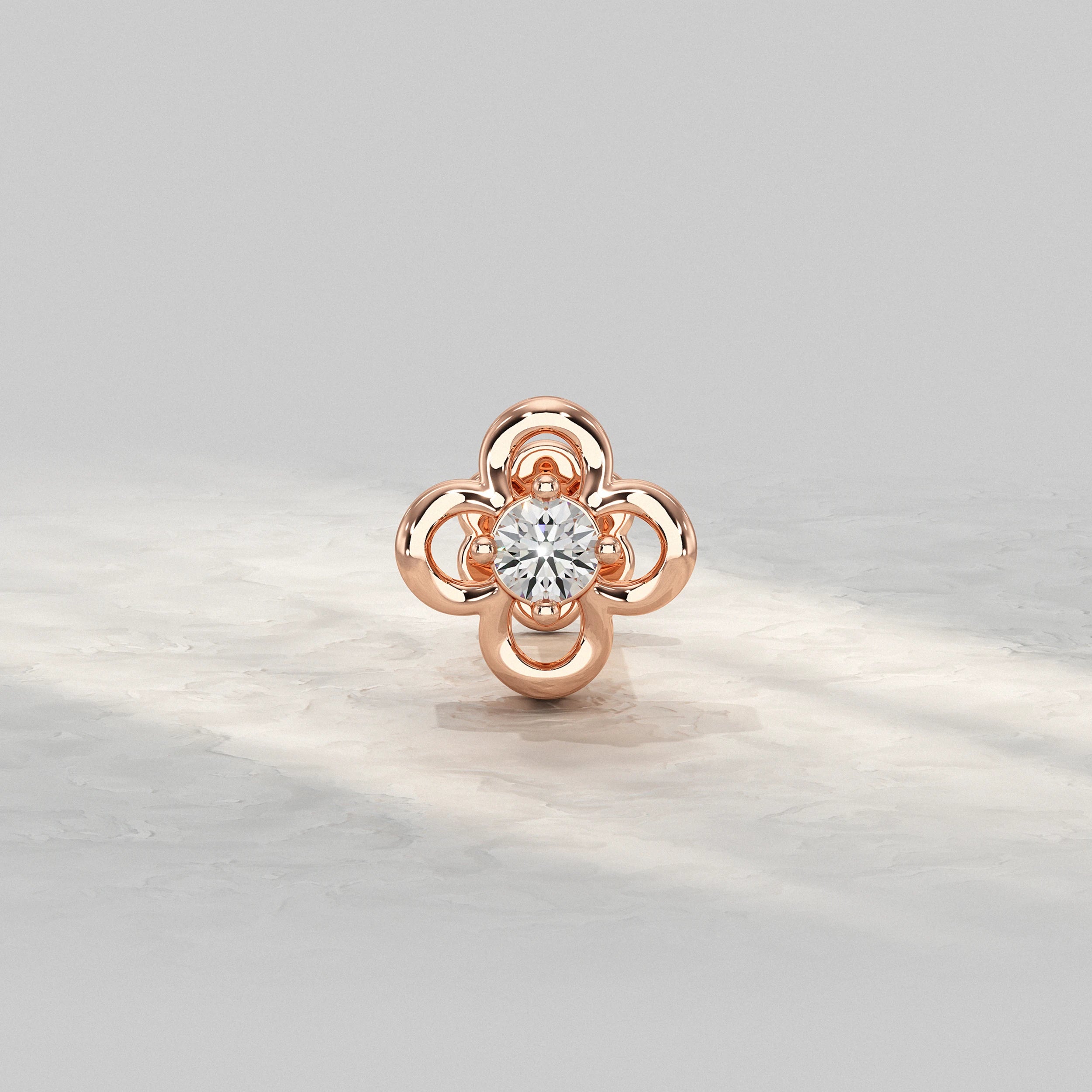 Classic-Flower-Design-Nose-Pin-In-Rose-Gold-With-Solitaire-Diamond