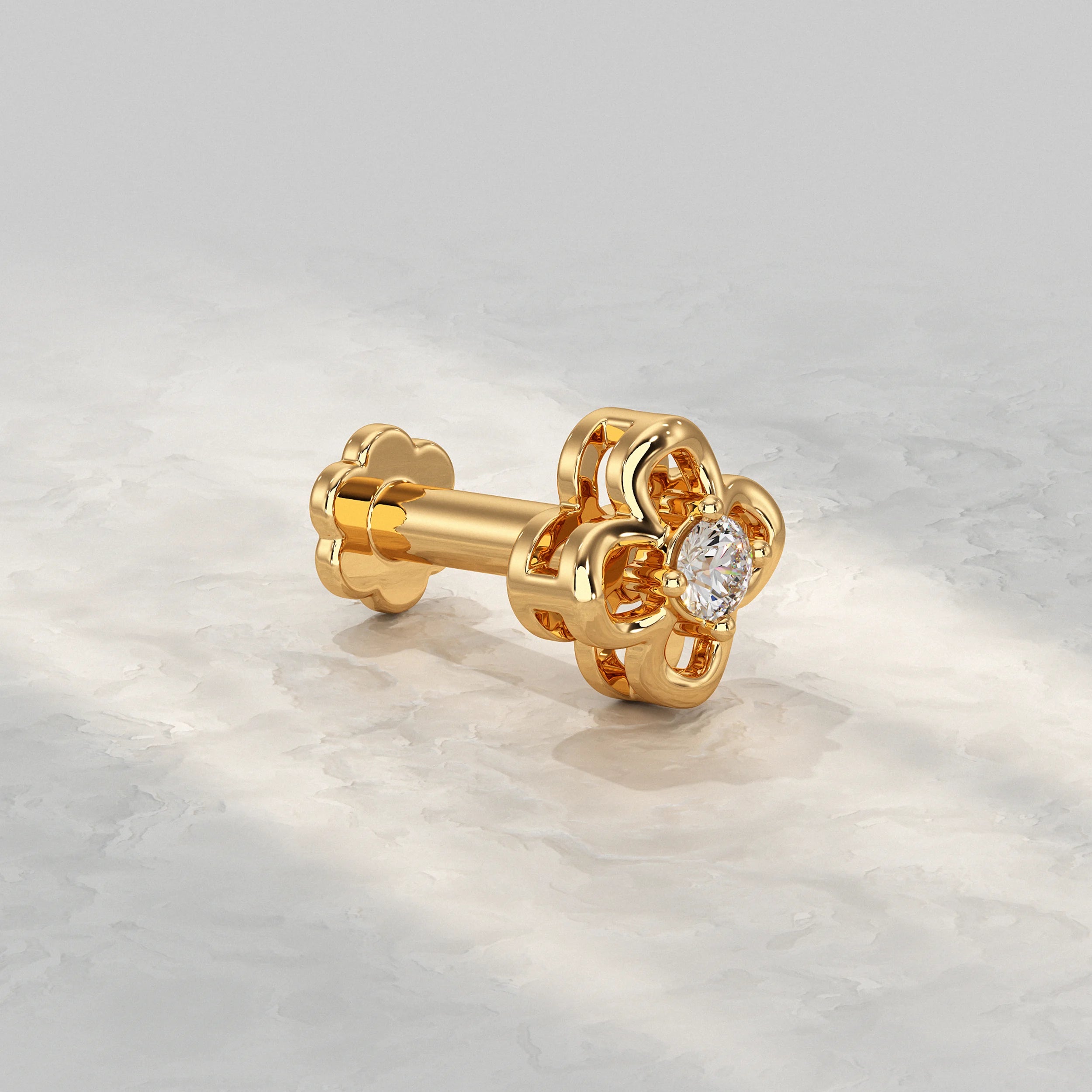 Delicate-Yellow-Gold-Floral-Nose-Pin-With-Round-Brilliant-Diamond