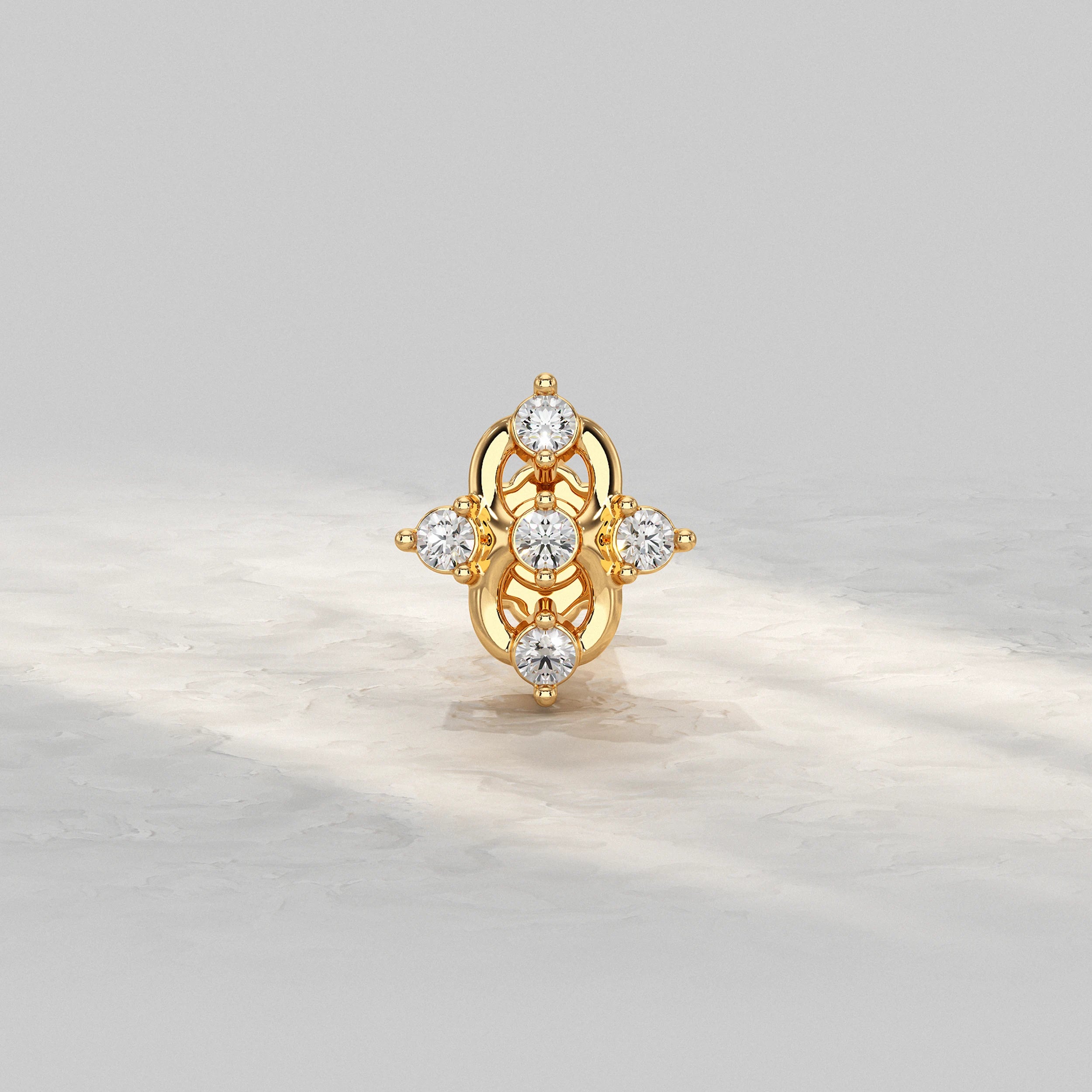 Yellow-Gold-Floral-Nose-Pin-With-Round-Diamond-Centerpieces